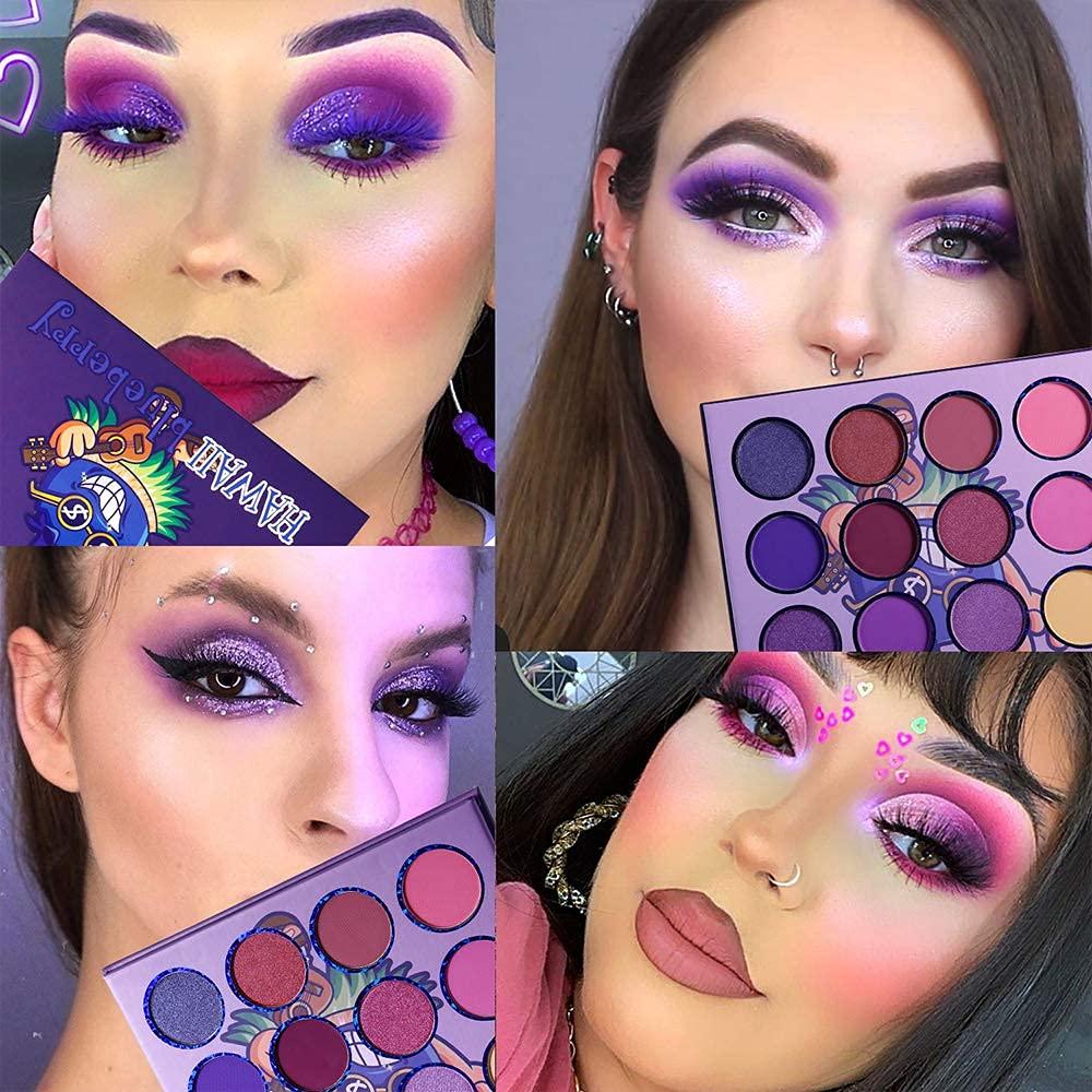 DE'LANCI Hawaii Blueberry Purple Eyeshadow Palette- 12