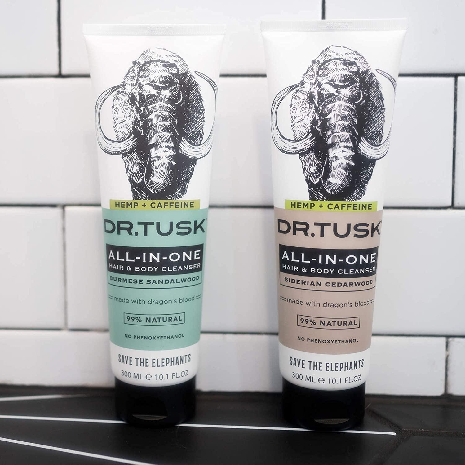 DR. TUSK Mens Body Wash and Shampoo 2IN1 Hair and Body Shower Gel for Men Hempseed Oil