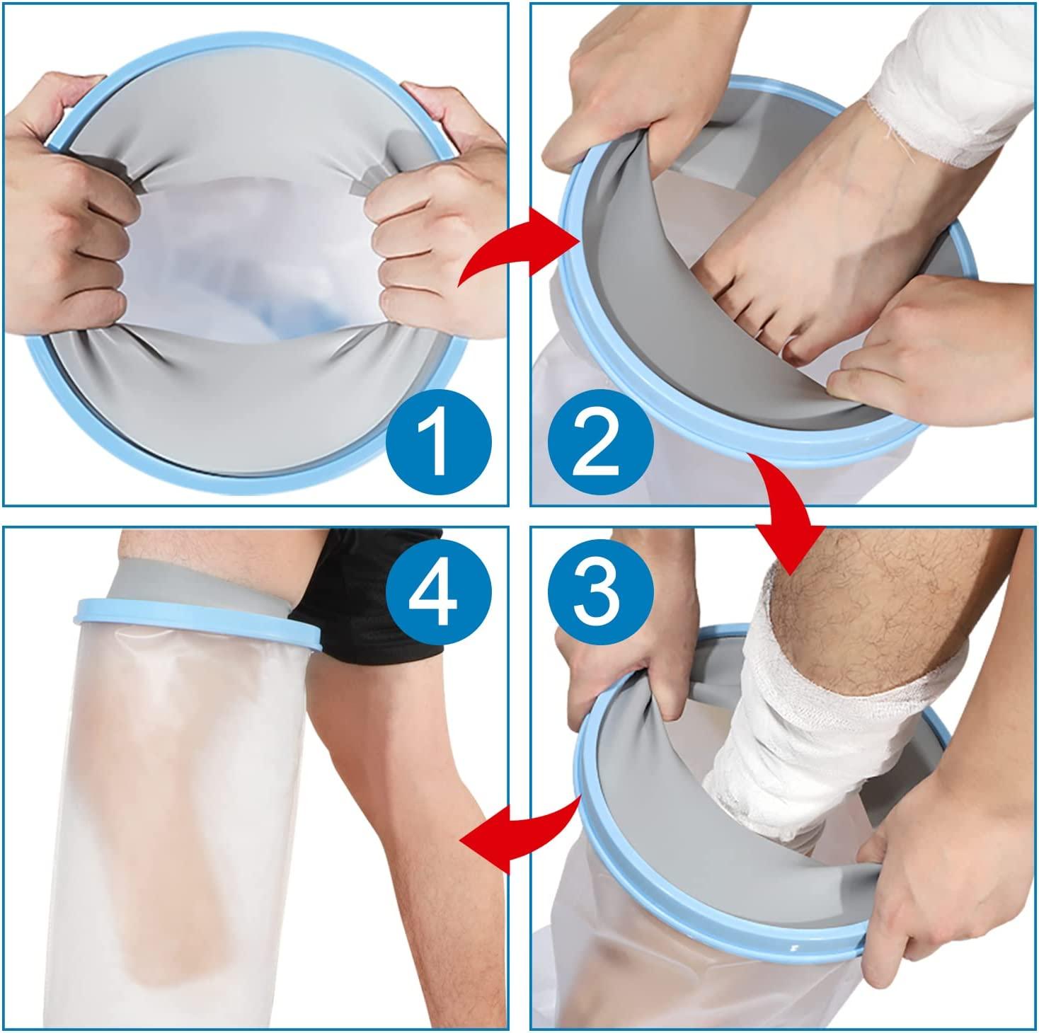 Sumifun Extra Large Shower Foot Protector Waterproof Adult Leg Cast