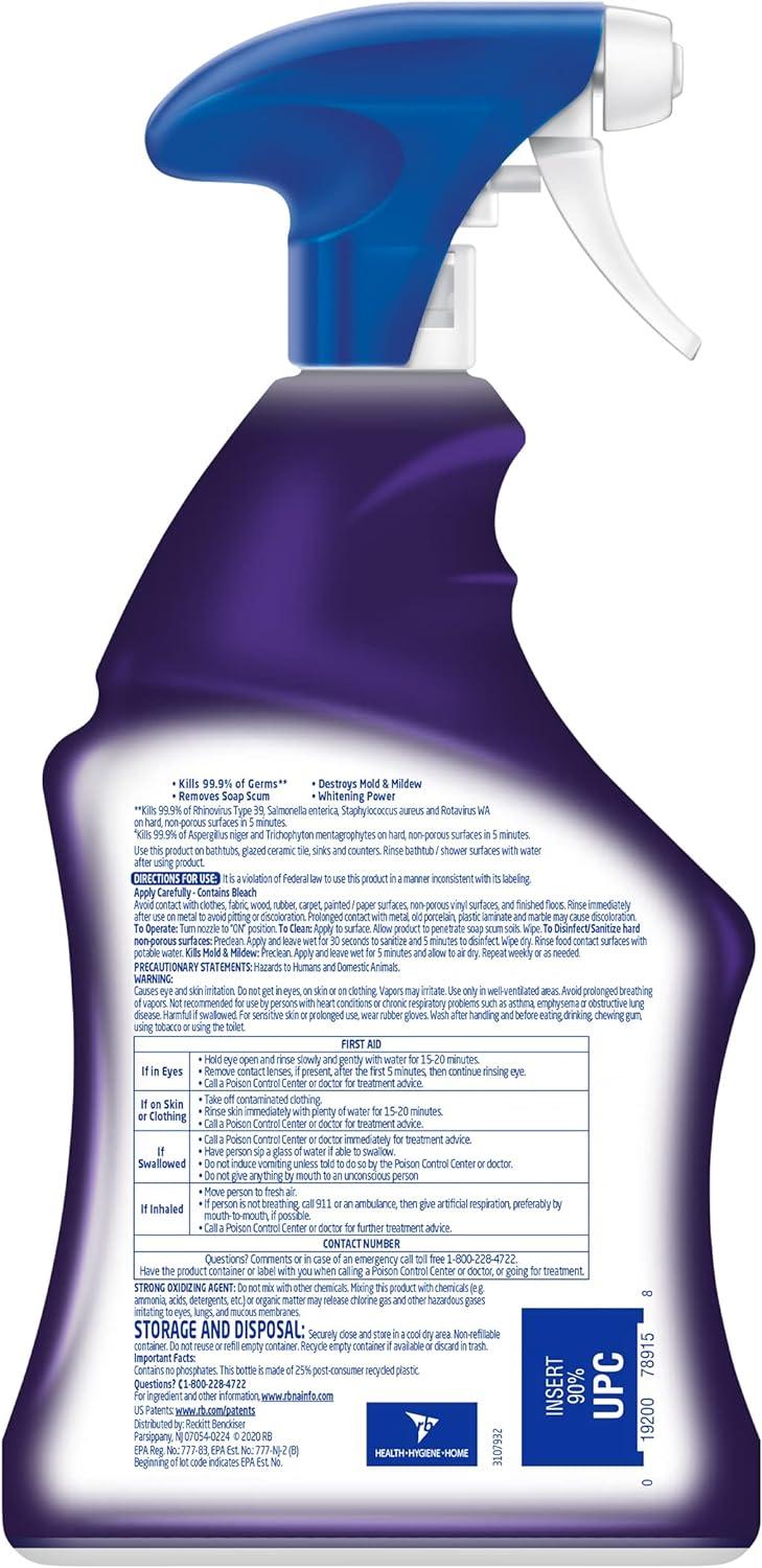 Lysol Mold & Mildew Remover Spray with Bleach 32 Oz (Pack of 3)