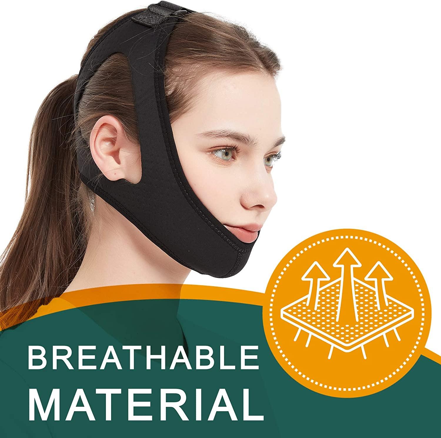 Anti Snoring Devices Adjustable Chin Strap for CPAP Users and Mouth
