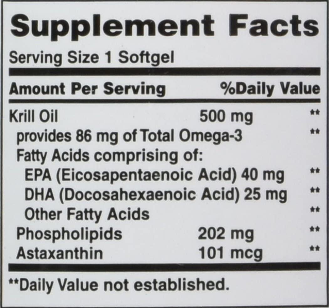Nature's Bounty Krill Oil 500 mg 30 Rapid Release Softgels