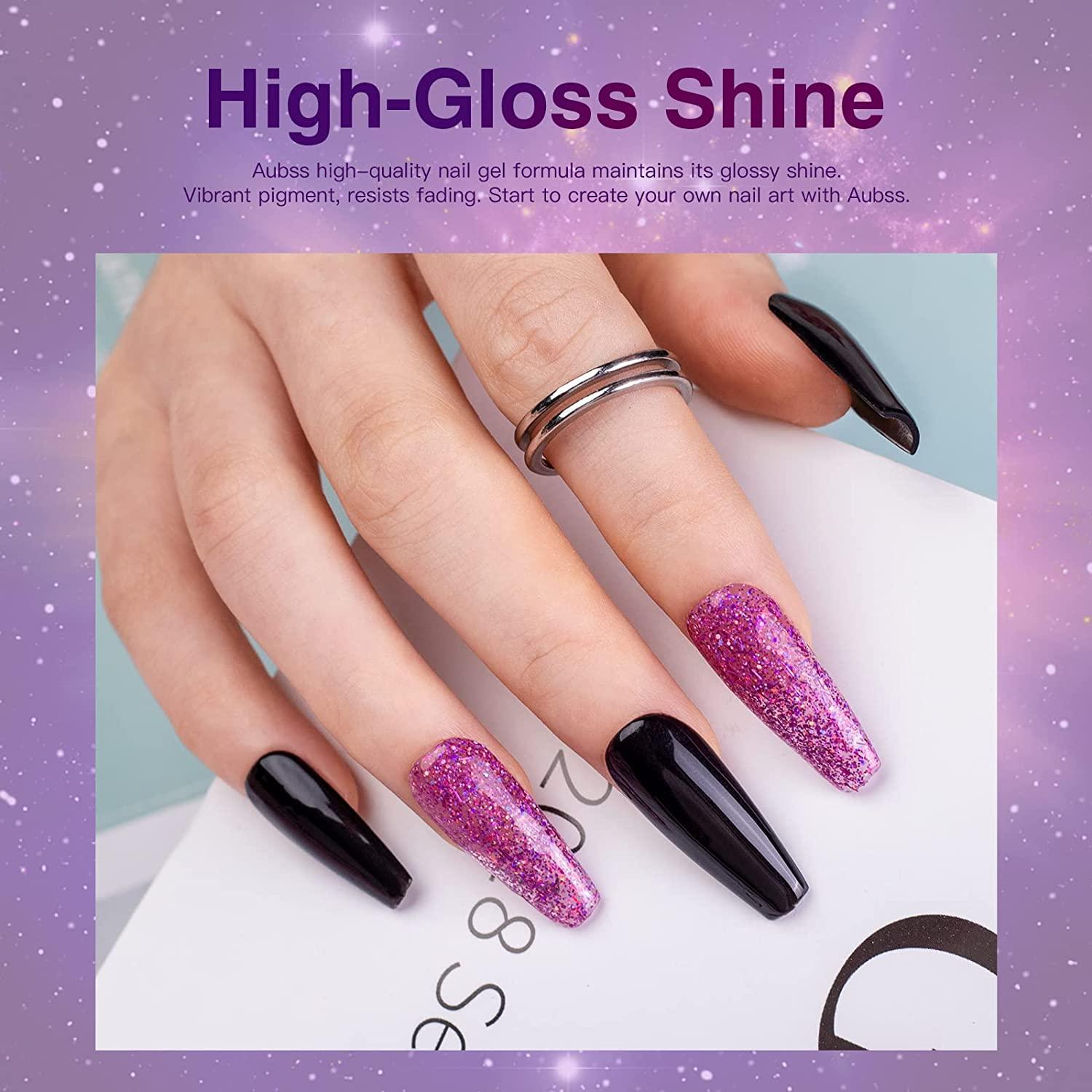 Aubss Glitter Gel Nail Polish Set 6 Colors, Color Changing Purple Cat Eye  Magnetic Purple Sparkle Purple Temperature Color Changing Gel Nail Polish  Cat Eye Polish Gel Nail Art Manicure DIY Salon