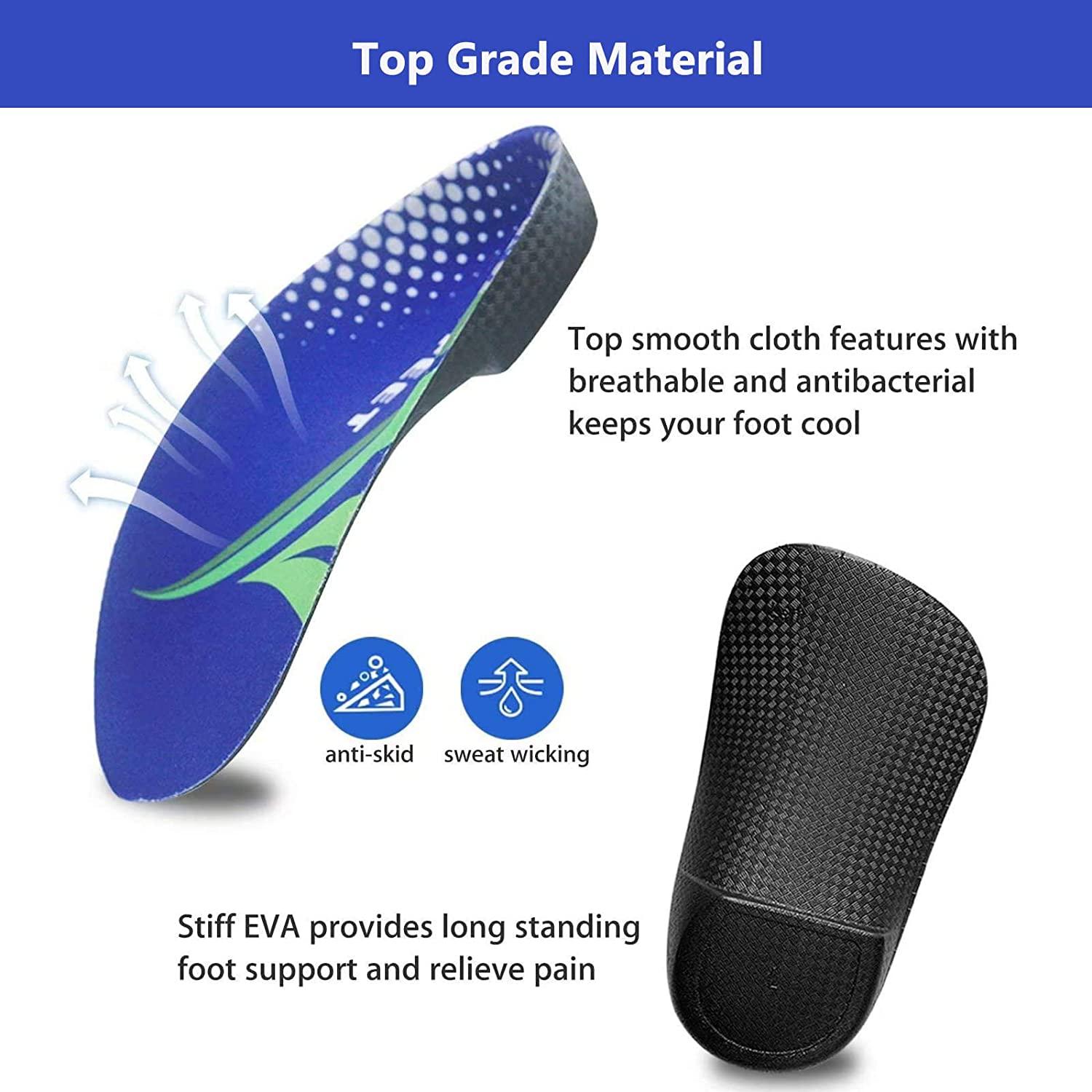 FitFeet High Arch Support Insoles 3/4 Length Orthotic Foot Inserts