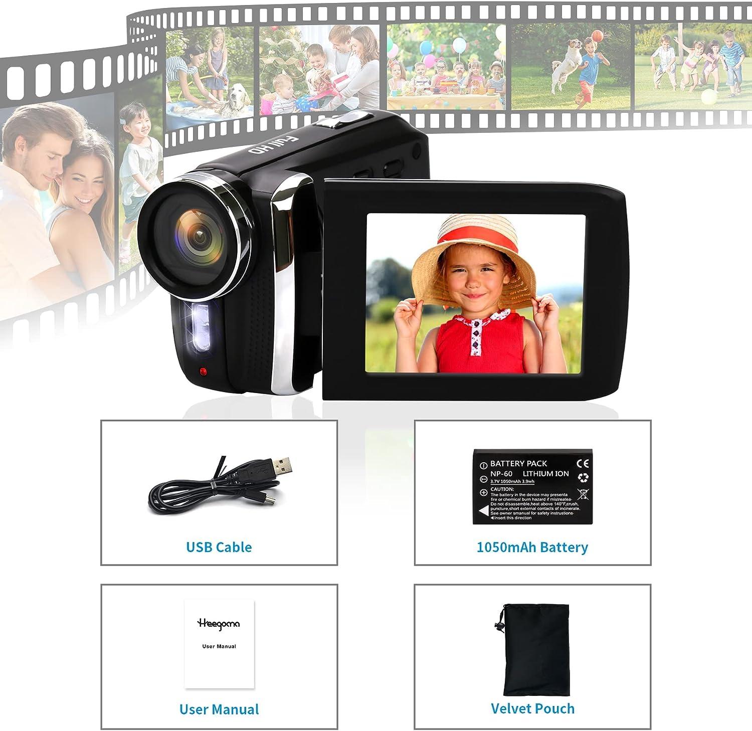 Heegomn Video Camera Camcorder 2.7K 36MP Video Recorder Camera Vlogging