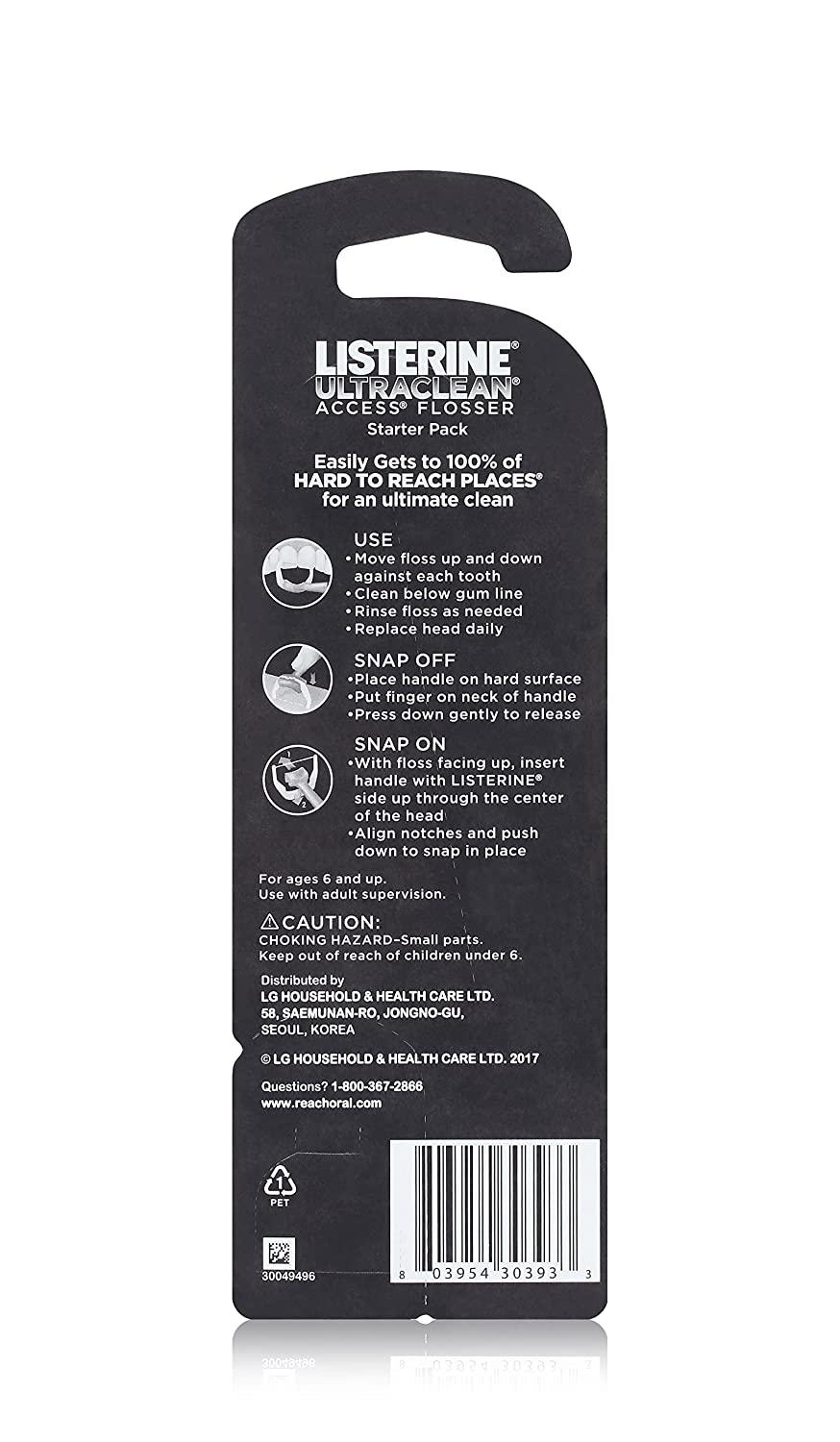 Listerine Ultraclean Access Flosser Starter Kit Proper & Durable Oral