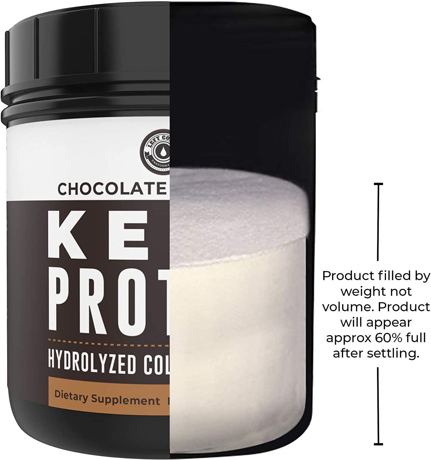 Keto Collagen Protein Powder Chocolate 1lb GrassFed Collagen, MCT