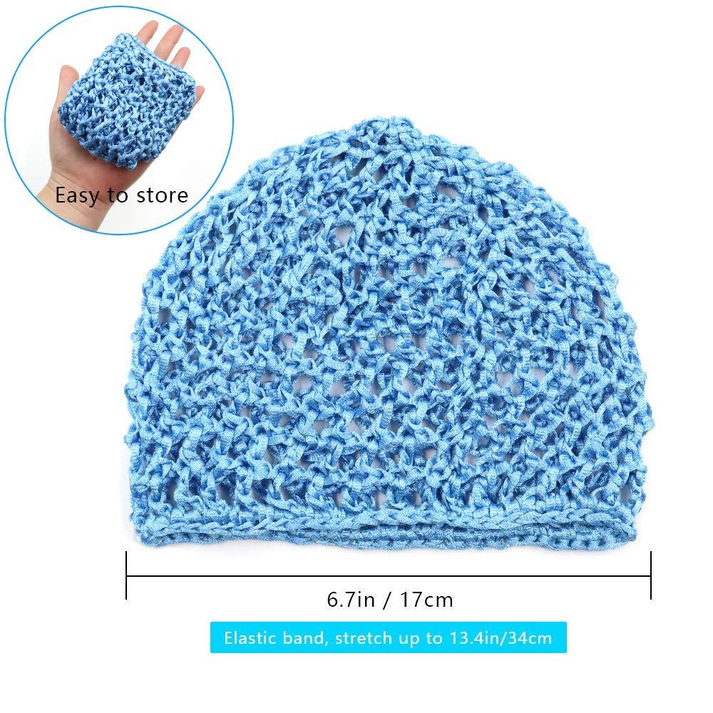 QMSILR 3 Pcs Mesh Crochet Hair Net for Women Head Scarf Cap Hair