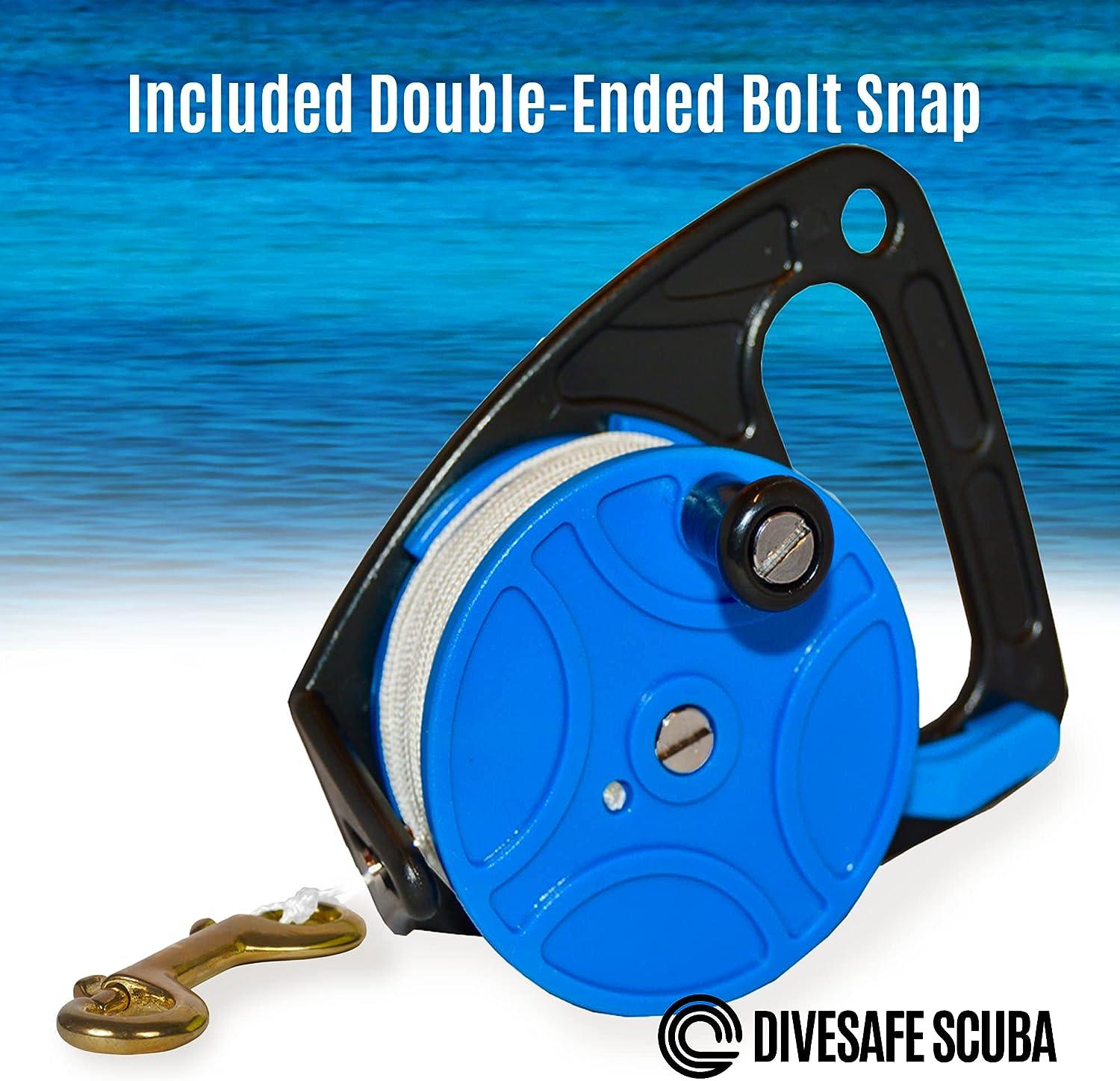 DiveSafe Scuba Diving Reel with Thumb Stopper and High Visibility White  Line (150ft' , 270ft') - for Cave and Wreck Exploration, Recreational  Diving and Spear Fishing (270ft) 270ft Diving Reel With Thumb Stopper