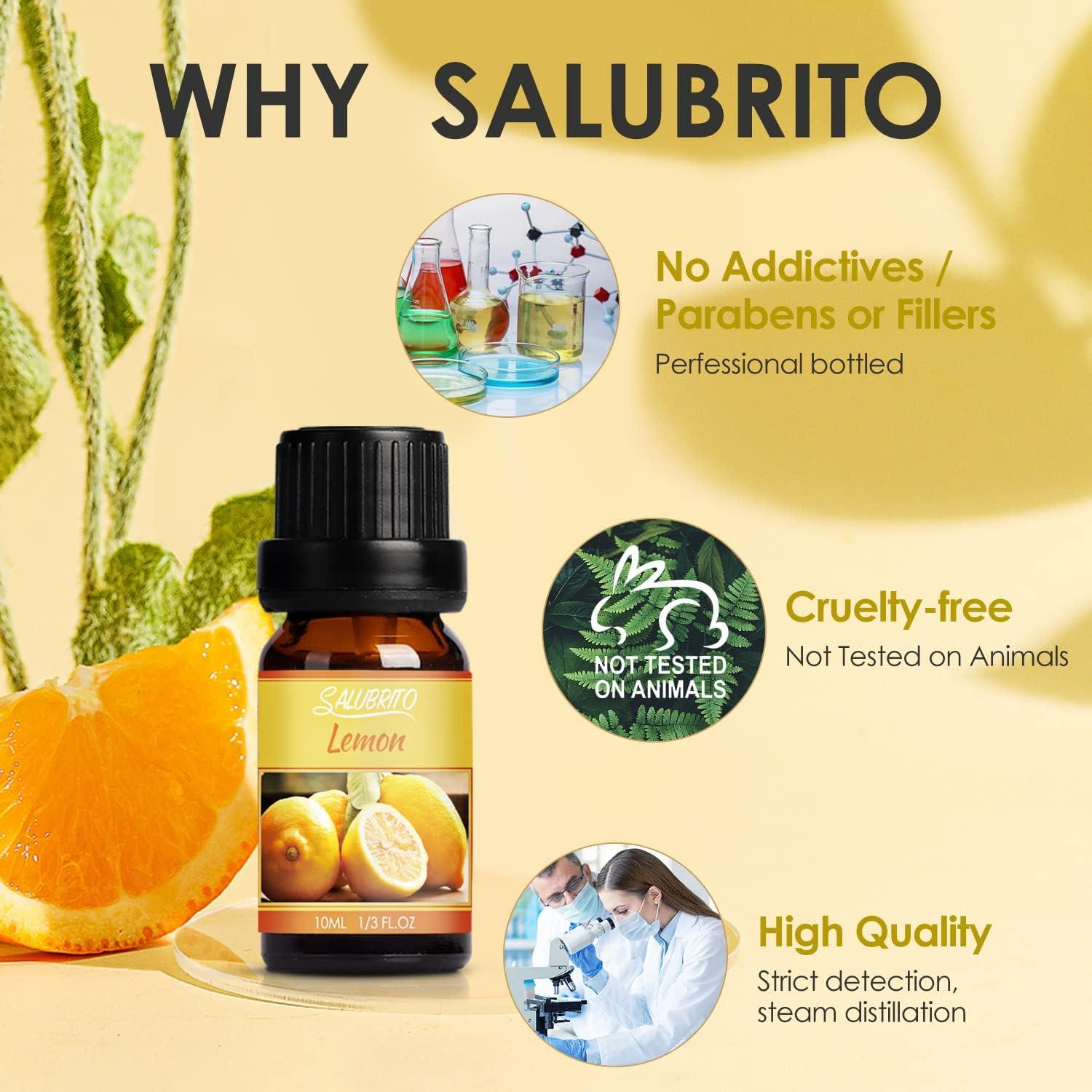 Salubrito Citrus Essential Oils Set for Diffuser, Fragrance Oil