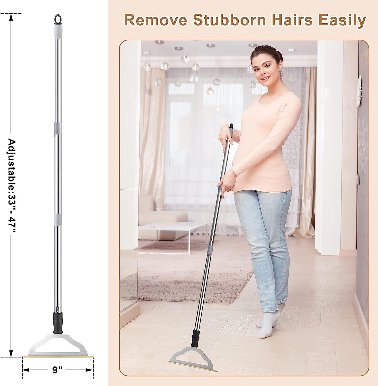 47 Adjule Long Handle Carpet Rake Pet Hair Remover Reusable Large Metal Lint Brush For Embedded Fur Removal From Low Pile Rugs Stairs Ser Dog Cat Broom