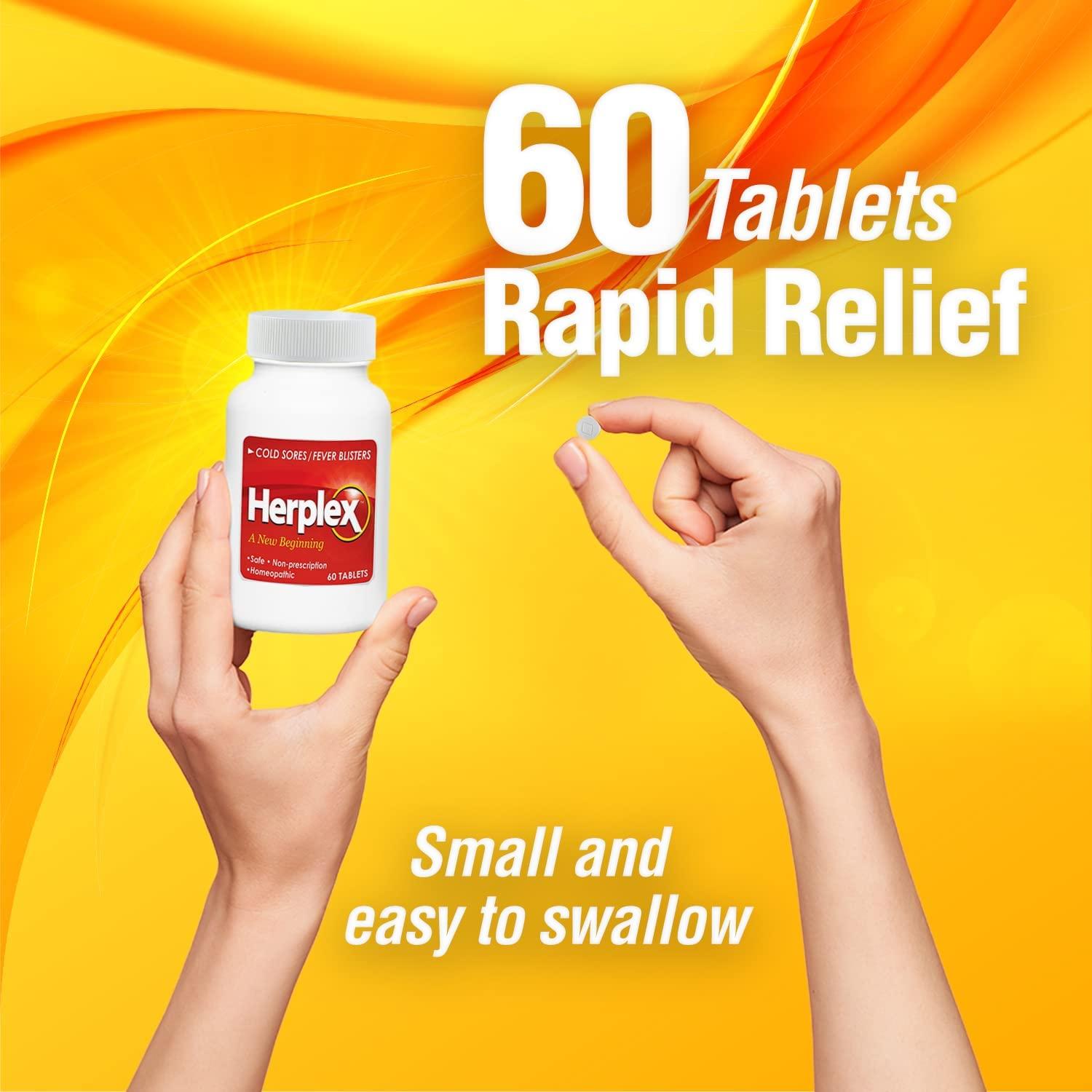 Herplex Premium Tablets Fast Relief for Cold Sores & Fever Blisters