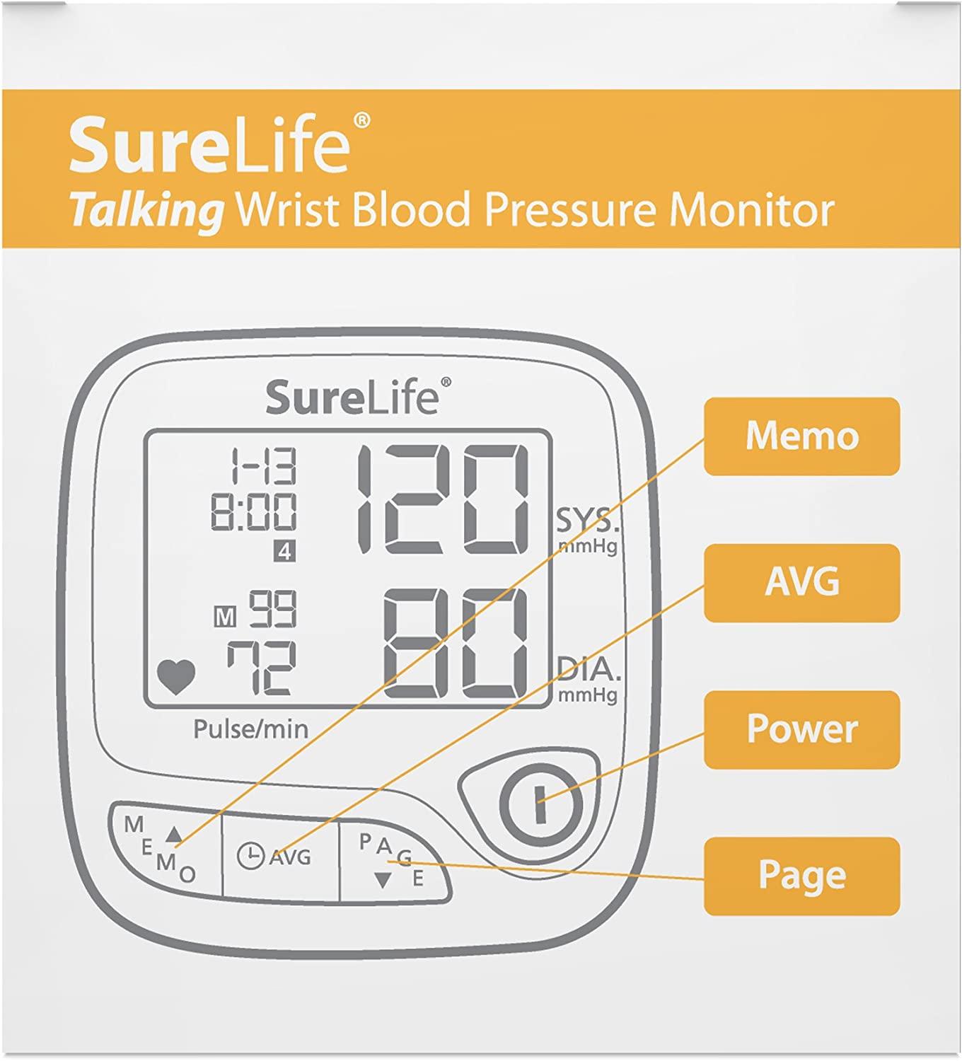 SureLife Premium Talking Wrist Blood Pressure Monitor (1 per Box)