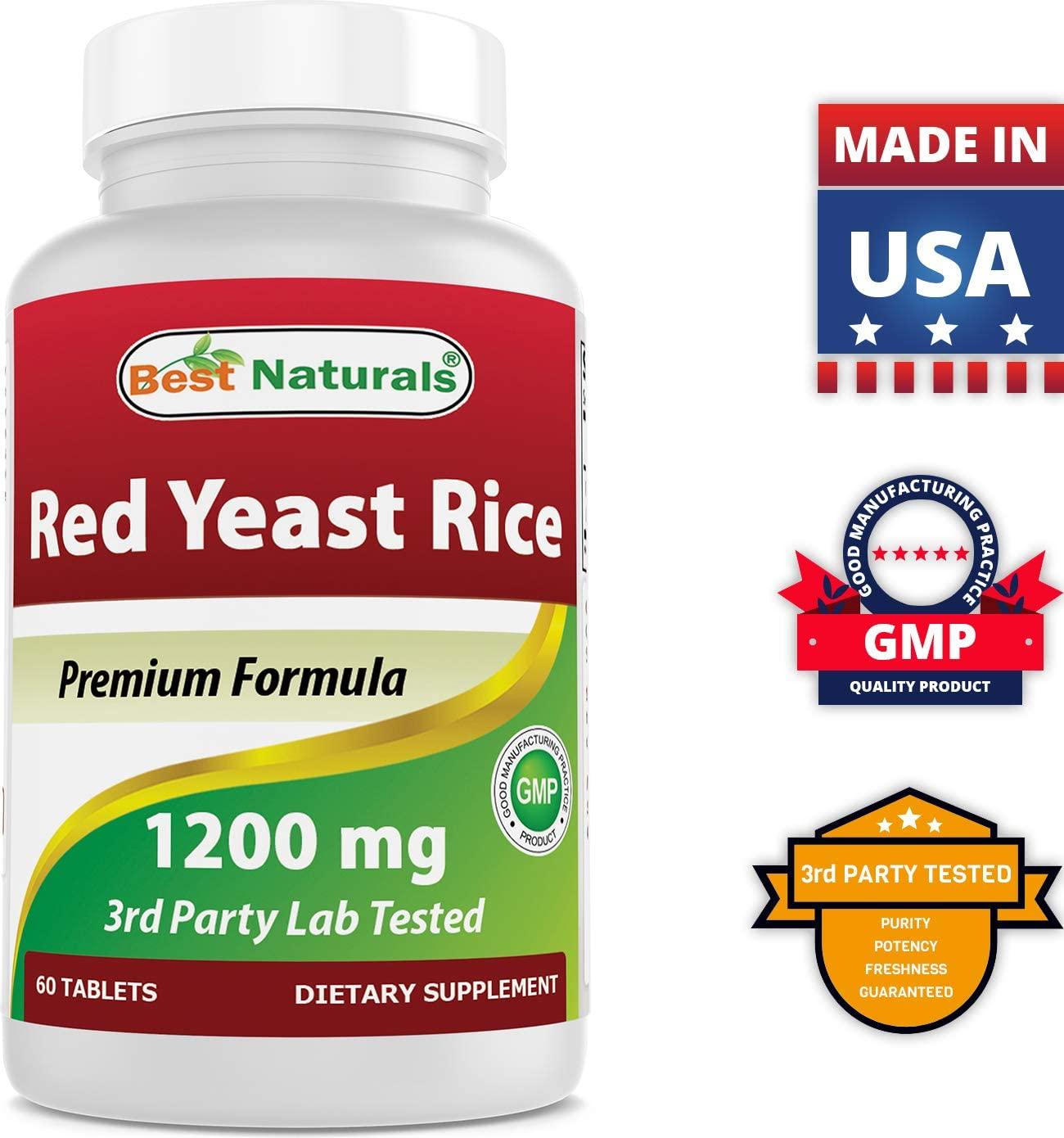Best Naturals Red Yeast Rice 1200 Mg 60 Tablets (Citrinin Free)