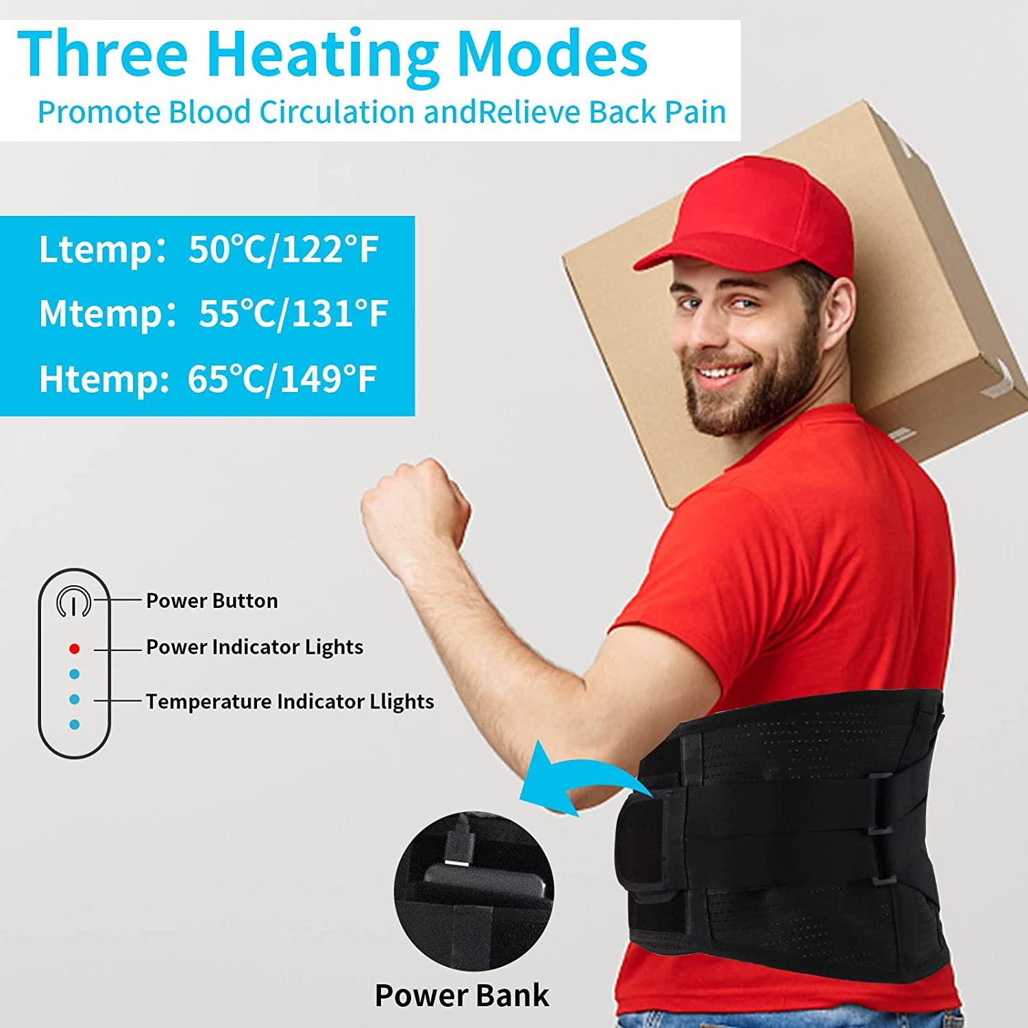 Ginekoo Breathable Back Brace with Heating Pad for Lower Back Pain
