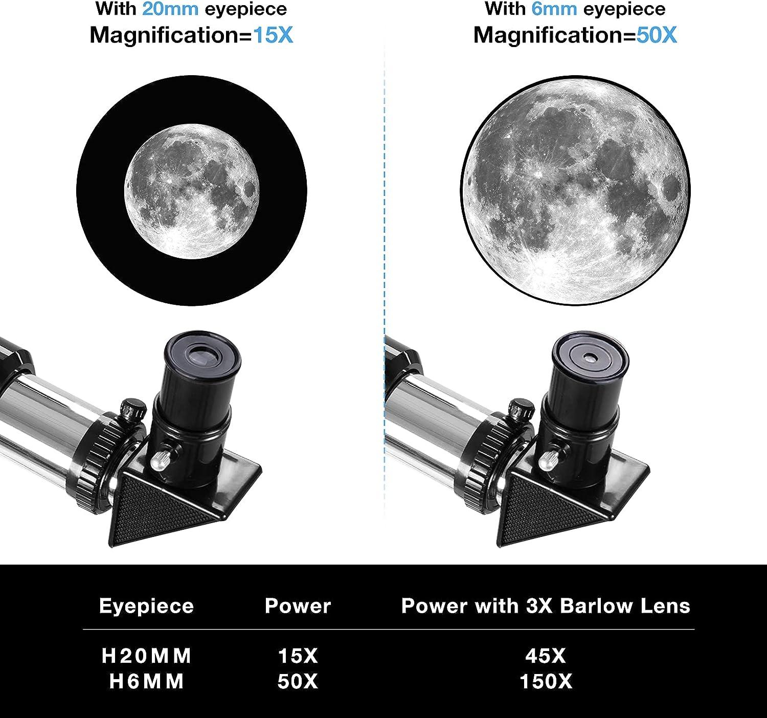 Telescope for Kids Astronomy Beginners - 15X-150X High Power Astronomical  Refractor Telescope Portable Travel Telescope for Adults Perfect Christmas  Astronomy Gifts for Kids, Space