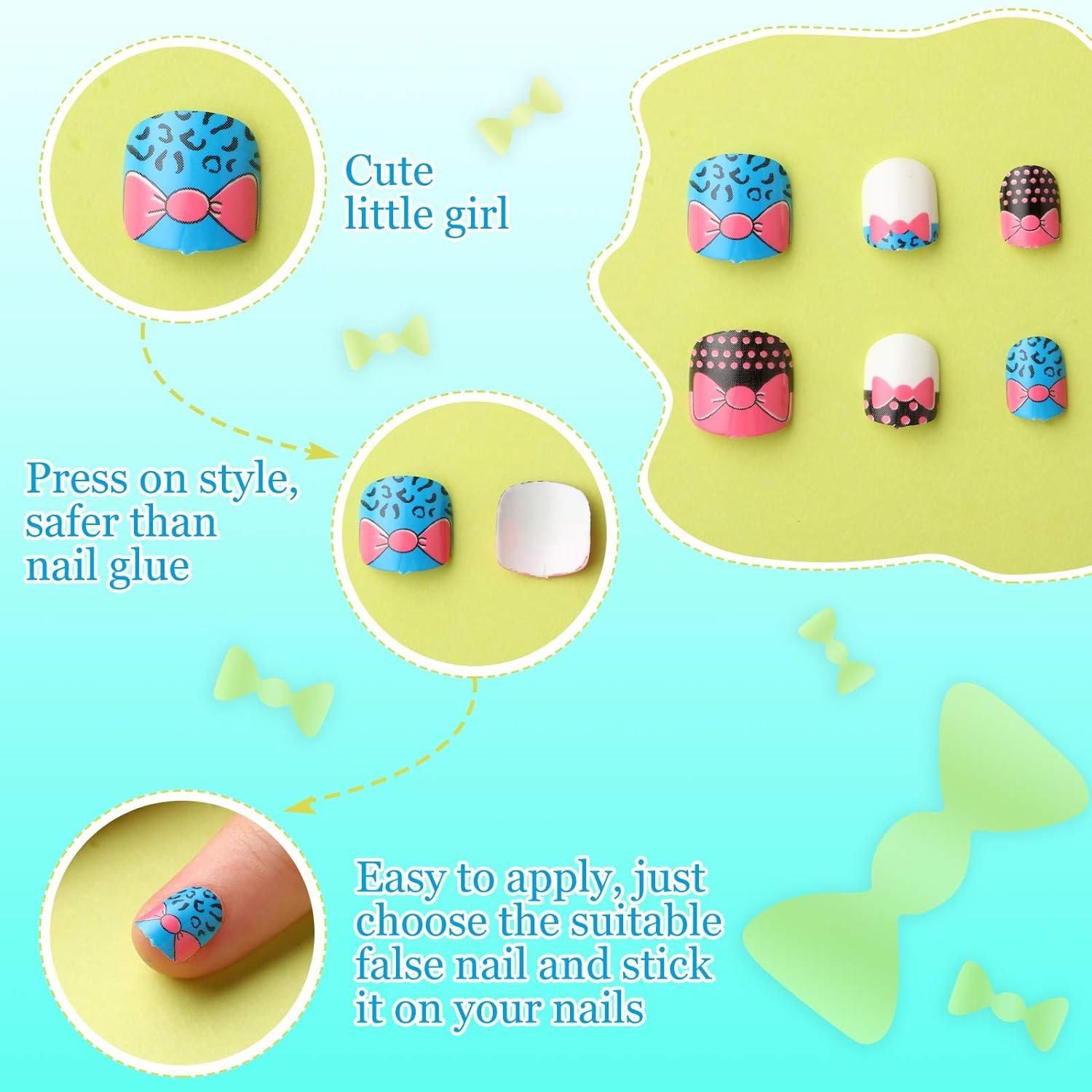 Fake Nails Christmas Children'S Nails 24 Pieces Of Wearable Nails Finished  Cute Manicure Children'S Patch Manicure Wearable Nails Suitable for Little  Girls And Children Cute Art Decoration B - Walmart.com