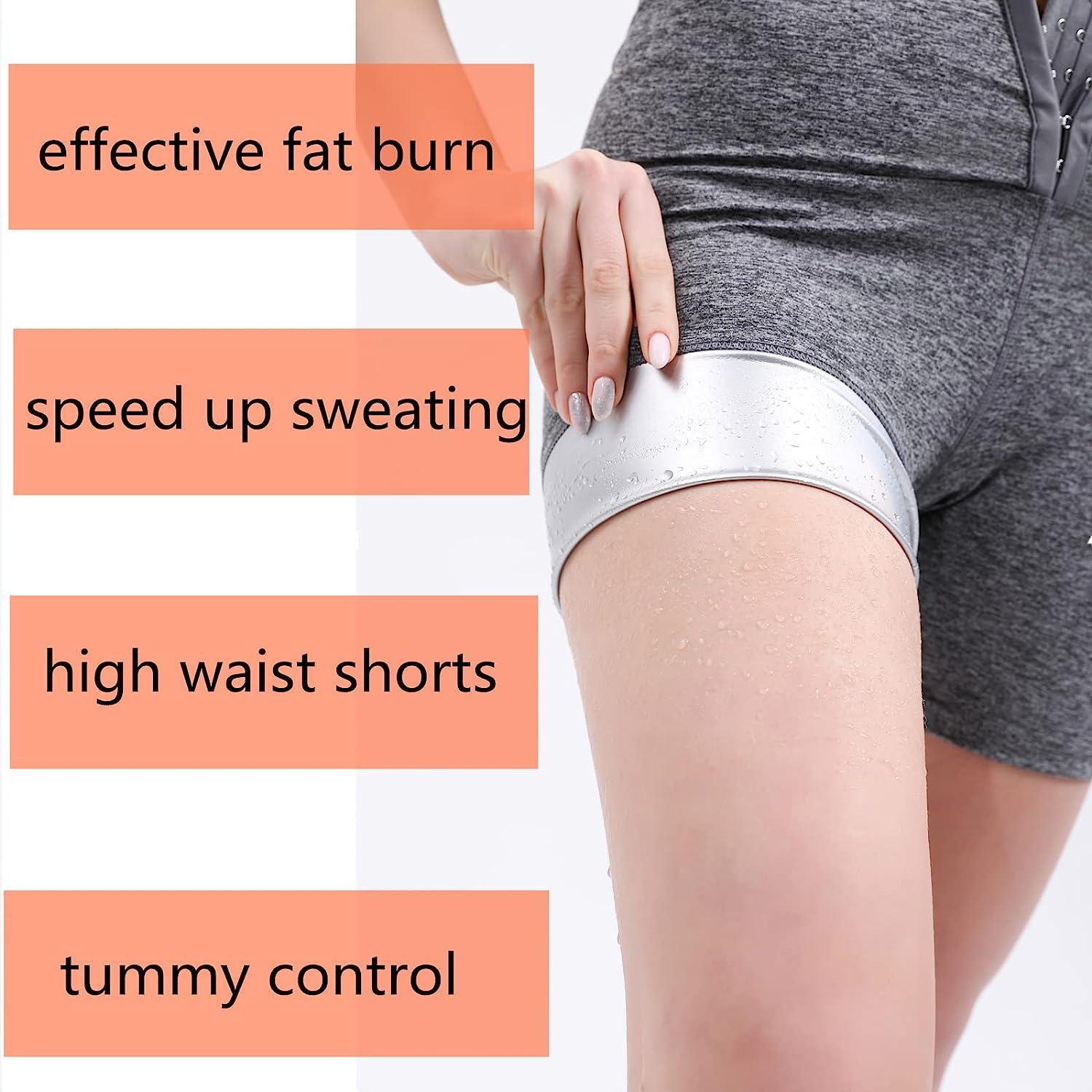 Body Shaper Sauna Slimming Pants Hot Thermo High Waist Fat Burning Sweat  Capris Workout Shapers for Weight Loss Grey1 L/XL