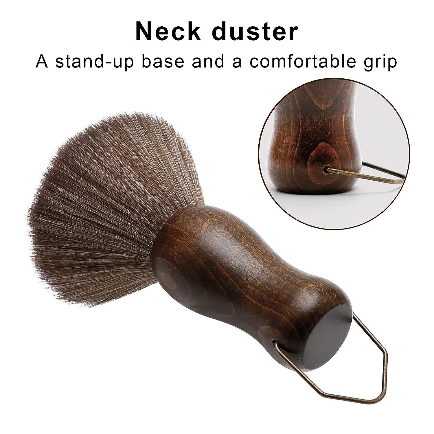 Duster with grip, white horse hair