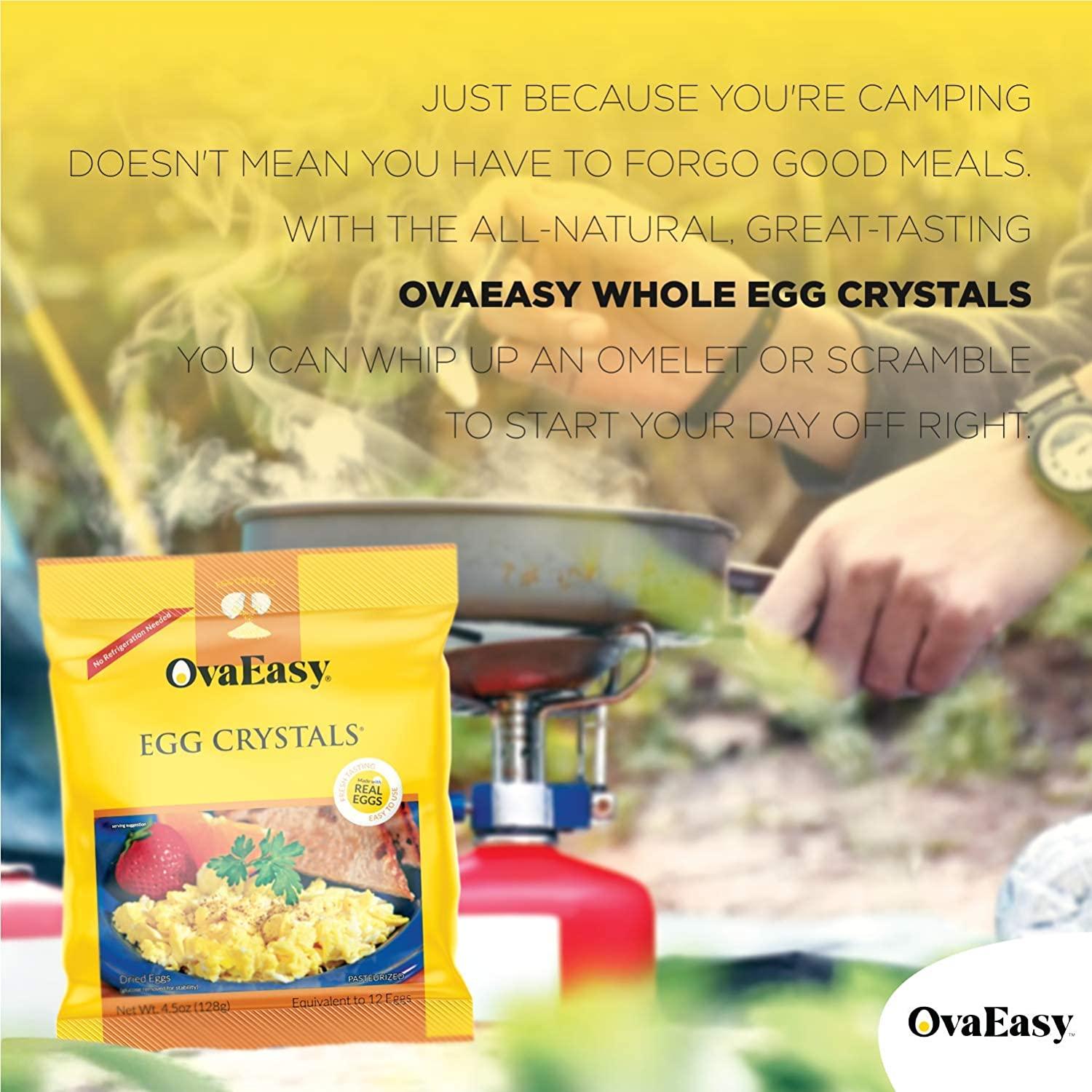 OvaEasy Dehydrated Egg Crystals 4.5oz. (128g) Bag Powdered Eggs Made