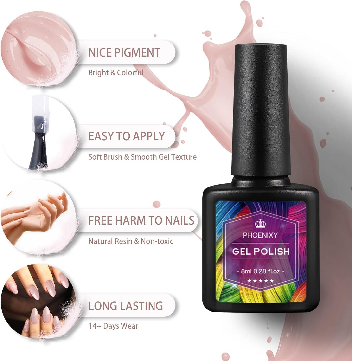 Gel Nail Polish Starter Kit with UV Light 80W LED Nail Lamp