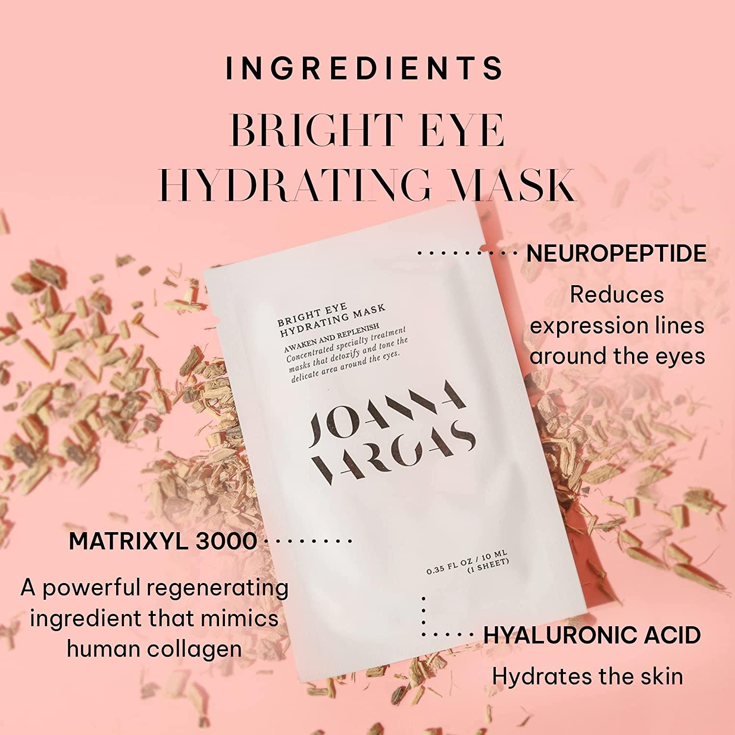 Joanna Vargas Bright Eye Hydrating Mask. Concentrated UltraLuxe Bamboo Hydration Sheet Masks