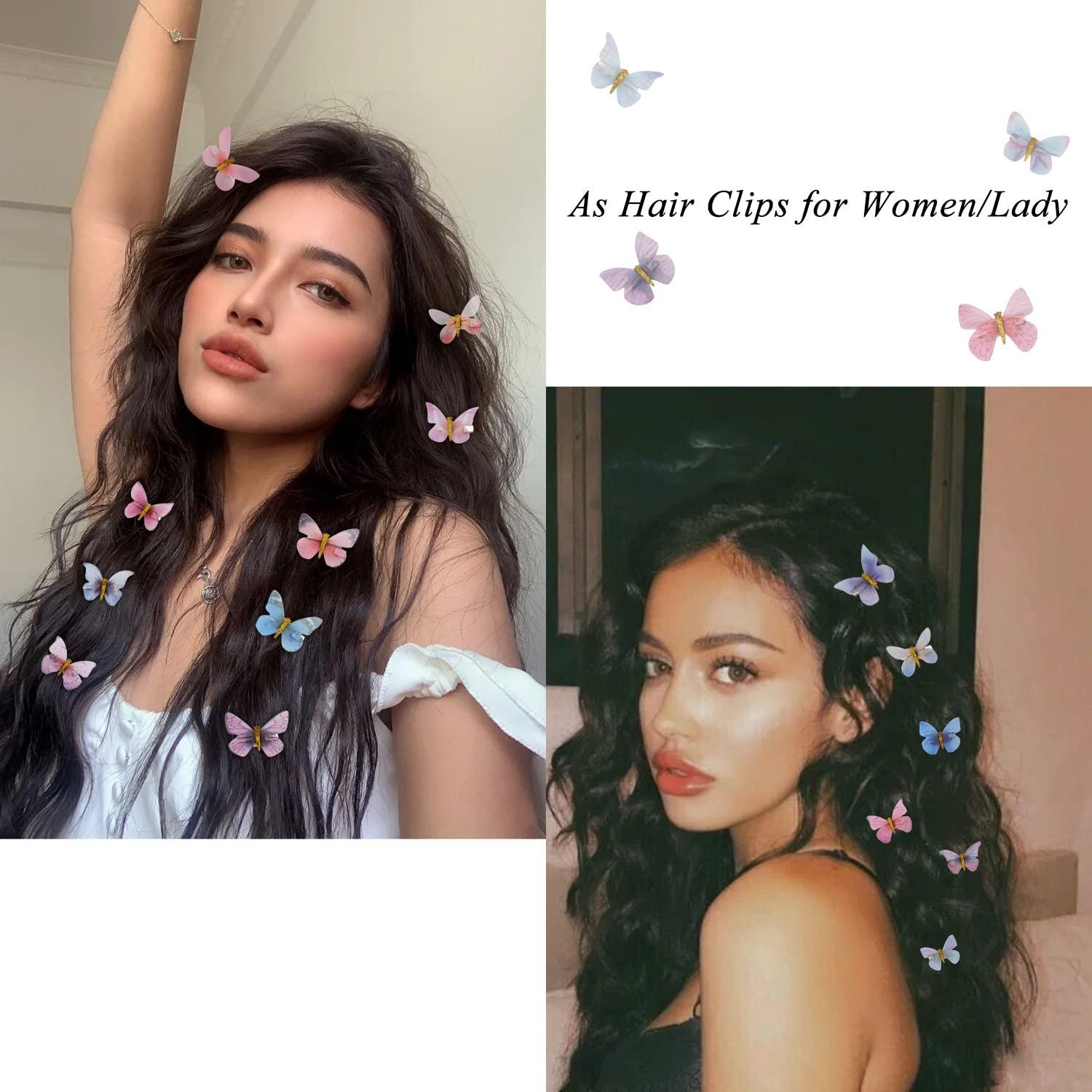 Y2k Butterfly Clips Colorful Hair Clips Hairstyles 20 PCS