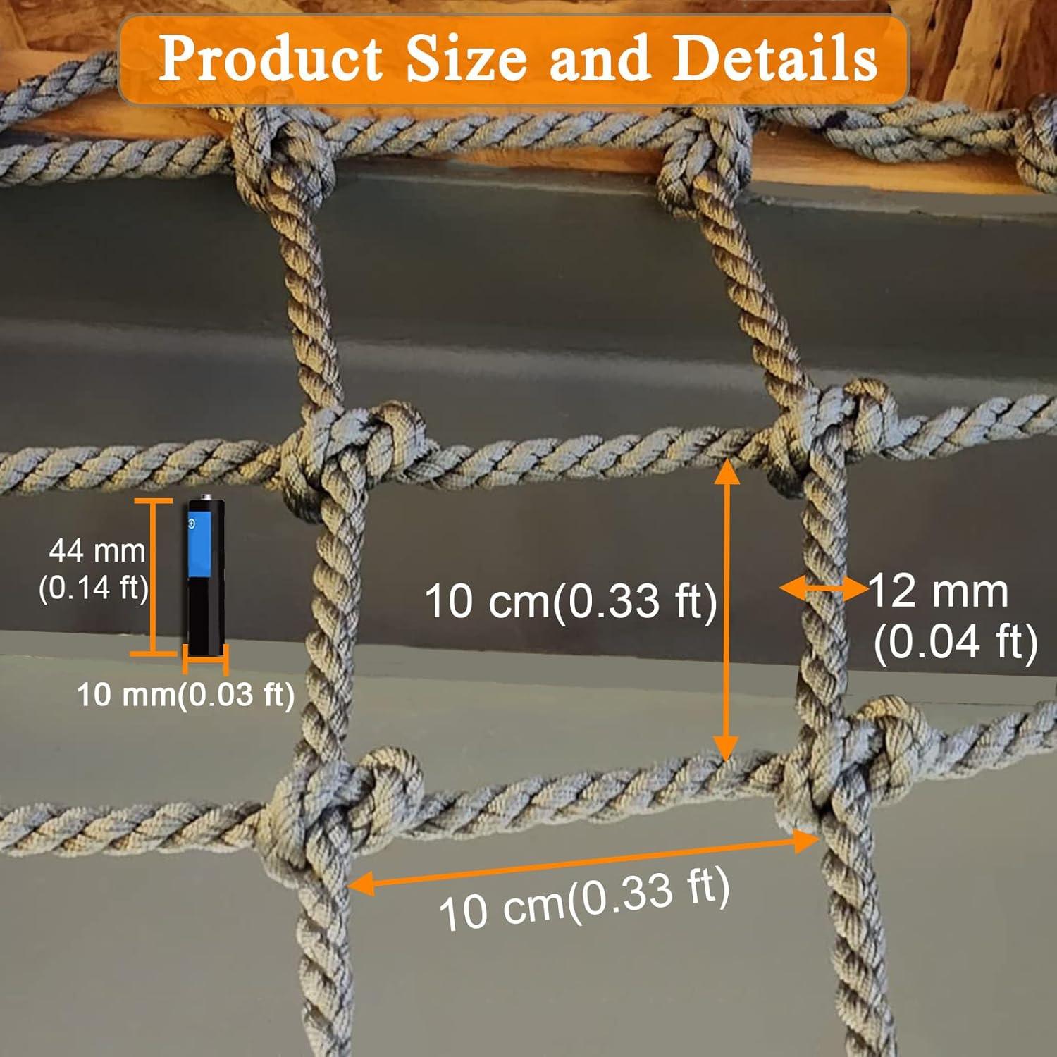 Outdoor Rope Net Climbing Cargo Net for Treehouse Protection Wall
