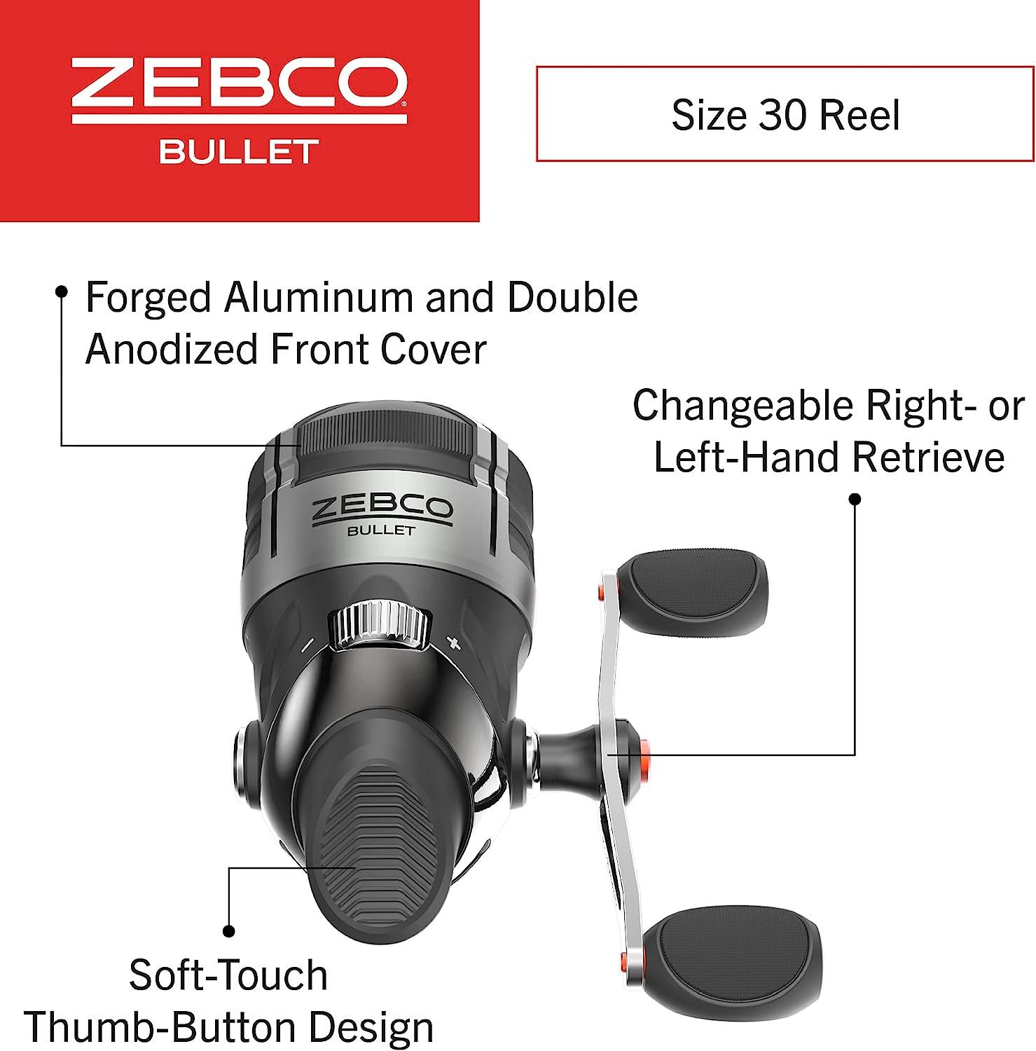 Zebco Bullet Spincast Fishing Reel Size 30 Reel Fast Inches