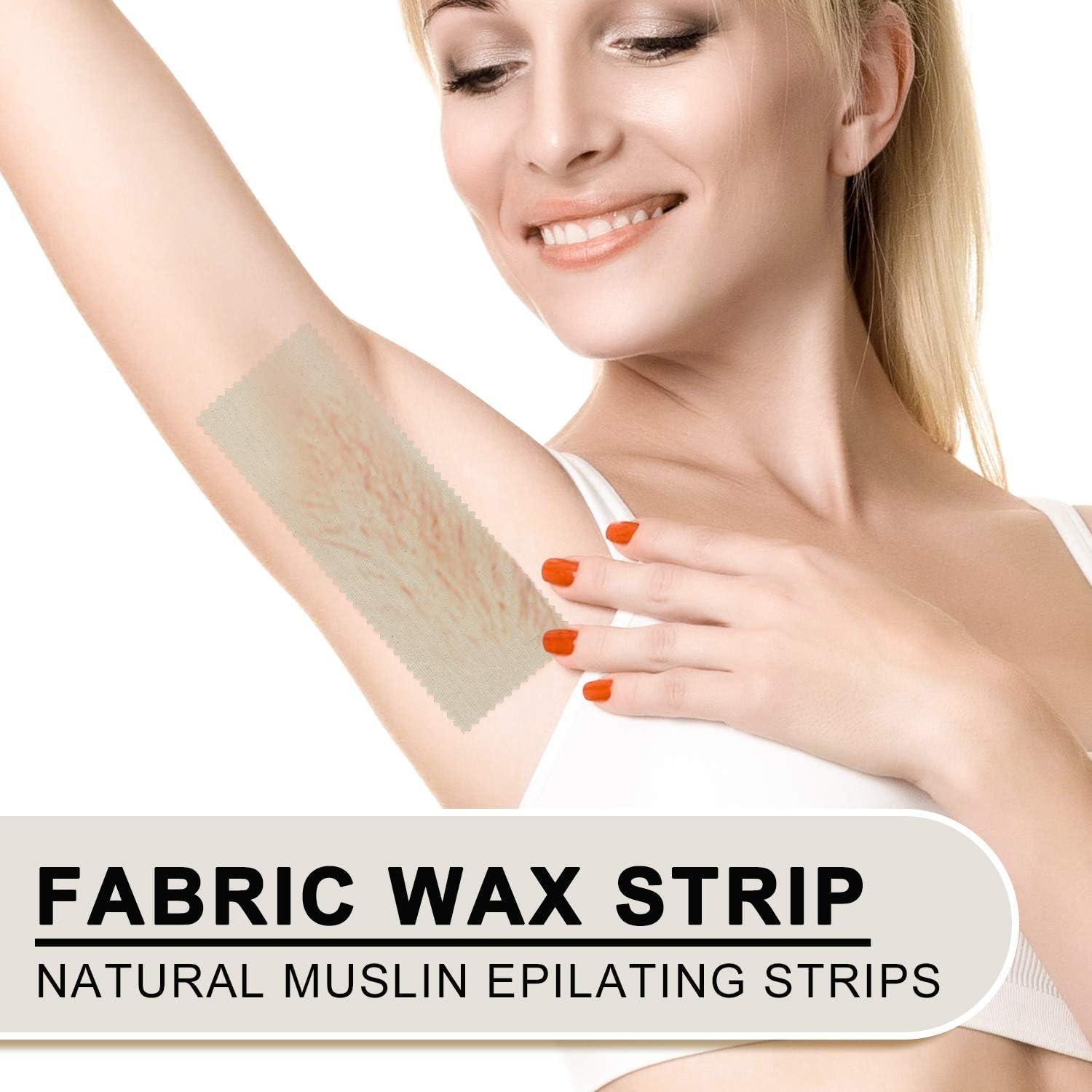 Whaline Fabric Wax Strip Natural Muslin Epilating Strips Large Waxing