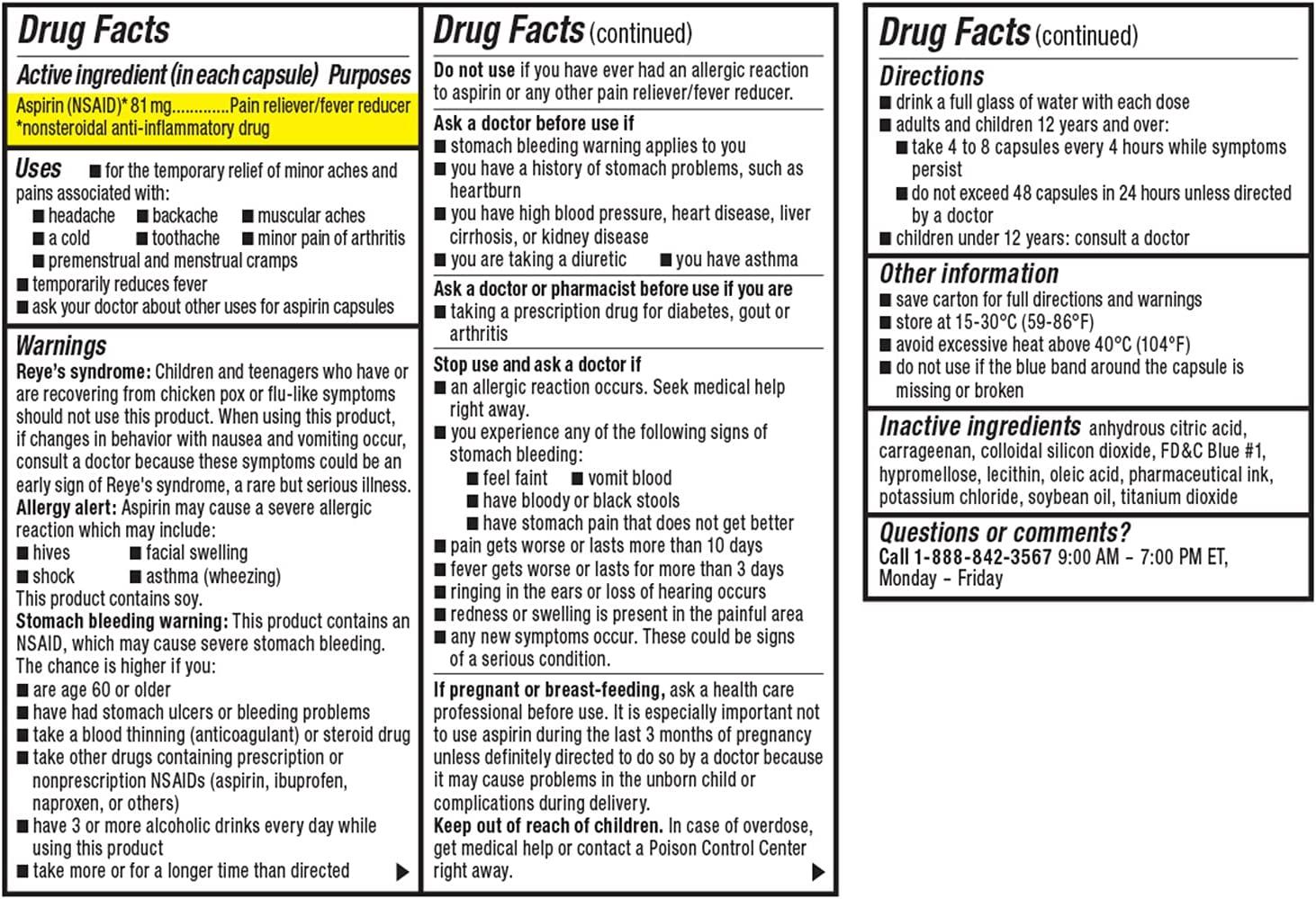 VAZALORE Aspirin 81mg for Adults Low Dose Aspirin Heart Therapy