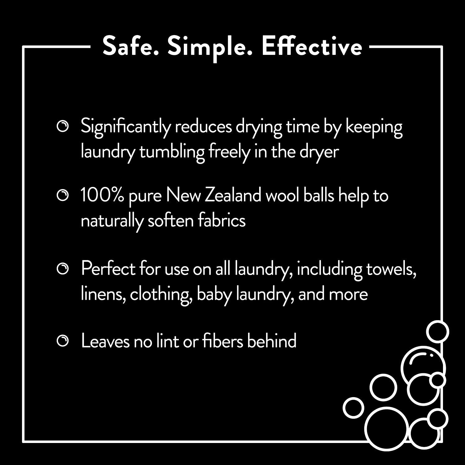 Molly's Suds Wool Dryer Balls XL, Premium Organic Fabric Softener