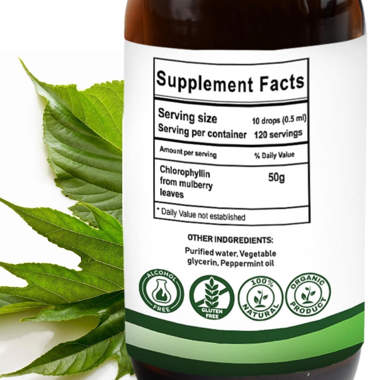 Pure Natural Liquid Chlorophyll Drops by NobleAid Detox, Odor