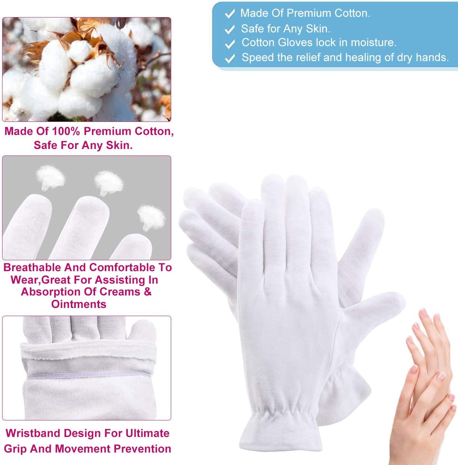 Moisturizing Gloves for Overnight Use Premium Cotton Eczema