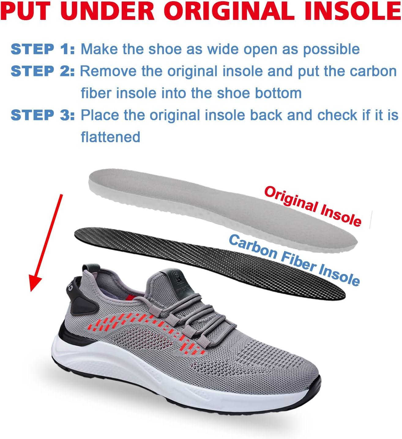 Carbon Fiber Insoles 1 Pair Carbon Fiber Shoe Insert for Hallux Rigidus