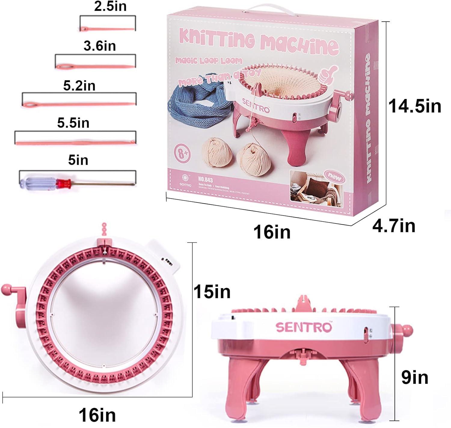Knitting Machine 48 Needles Knitting Machine Smart Weaving Loom Round Knitting  Machines with Row Counter for Adults or Kids DIY Knit Loom Machine Kit for  Hat Scarves Gloves Socks