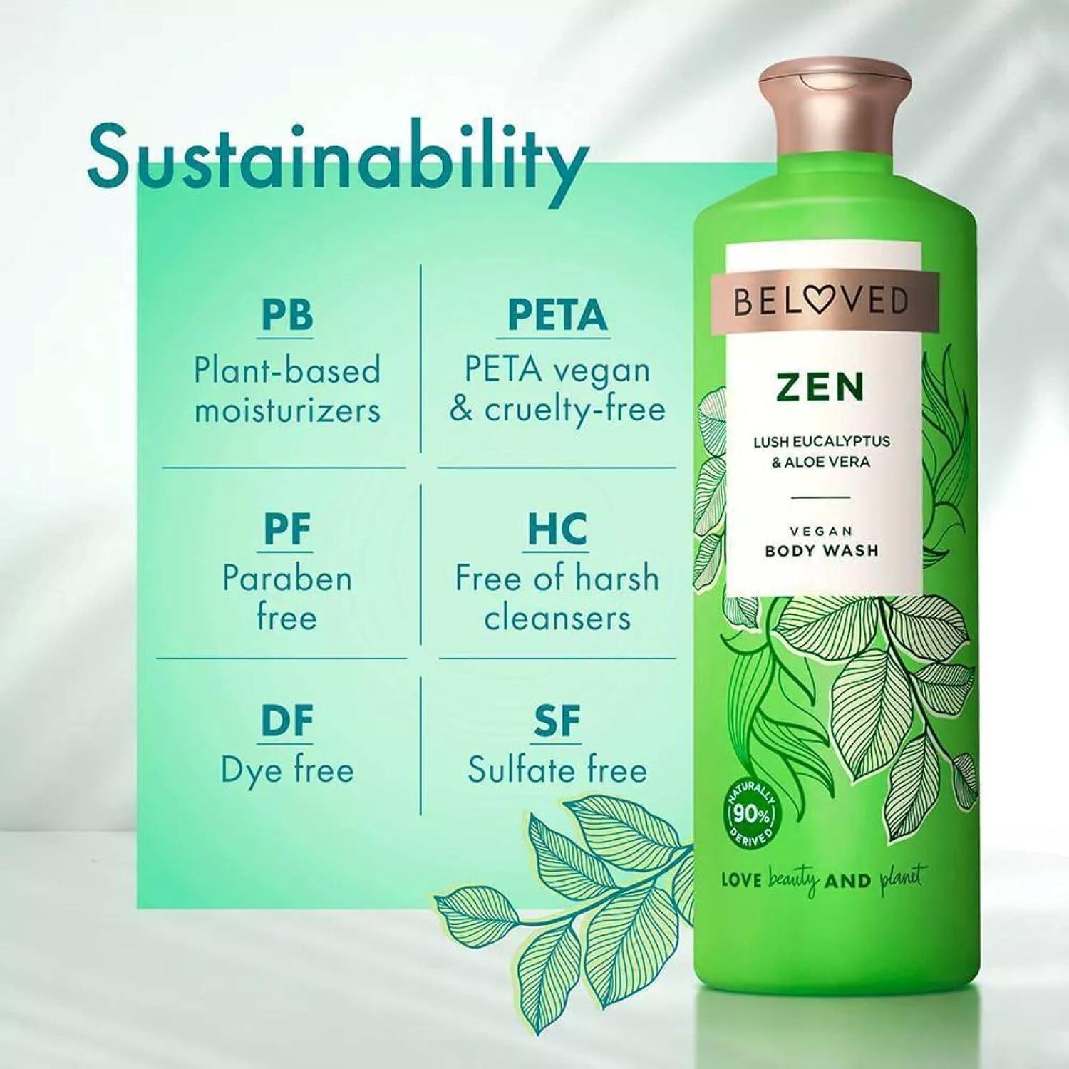 Beloved Vegan Body Wash - Lush Eucalyptus & Aloe Vera | 18oz - Softens &  Hydrates Skin | Buy Now with Express International Delivery | GoSupps.com