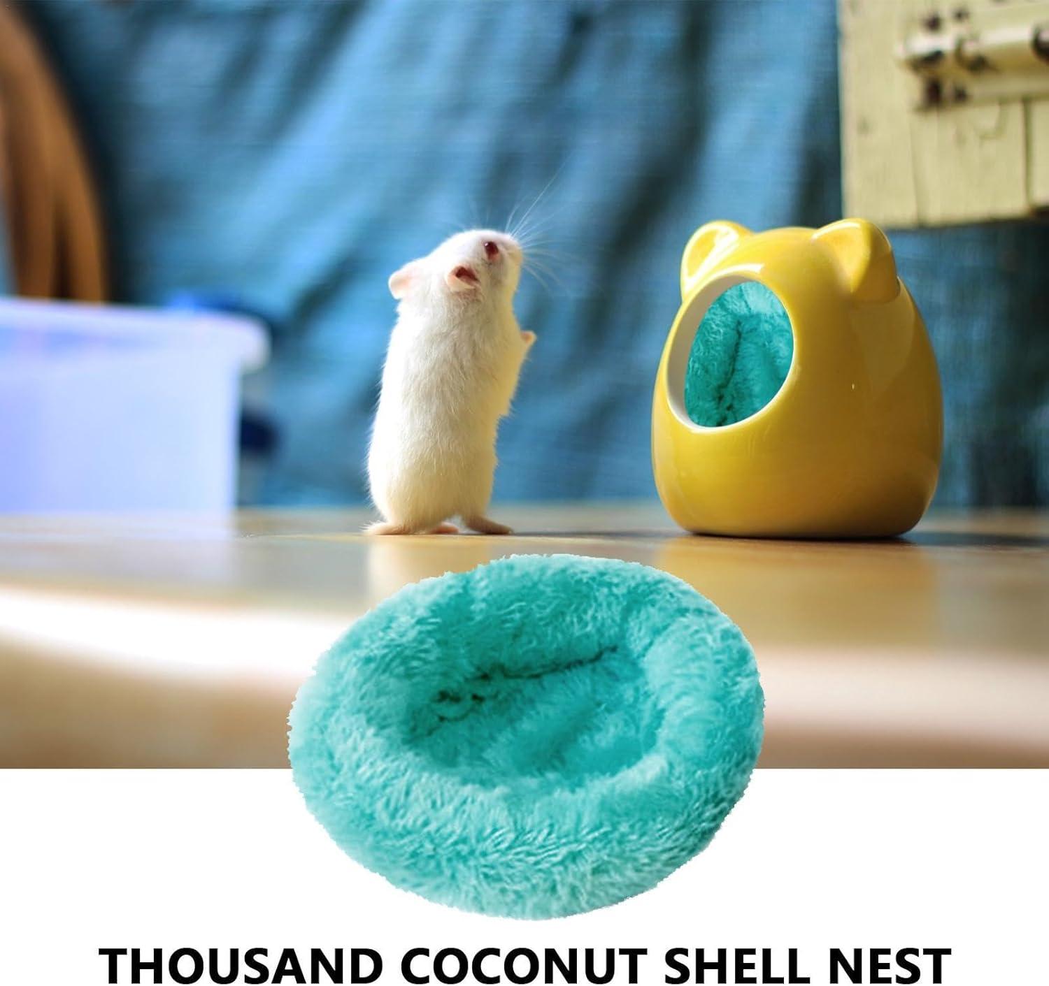 Image showcasing Buy Monozoz Coconut Hamster Hiding Place | Natural Hanging House & Warm ...