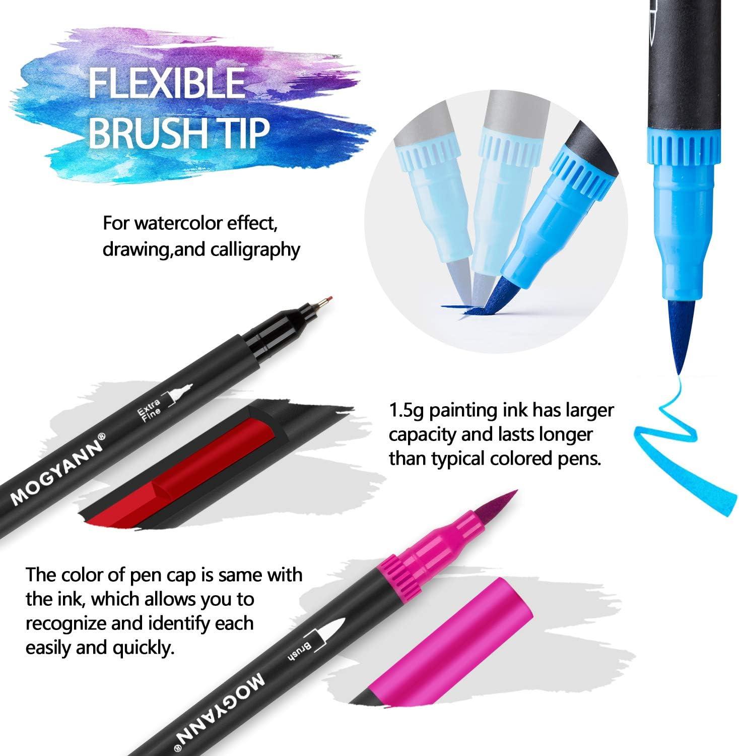 PINTAR Dual Brush Dual Tip - Soft Brush & Fine Tip, Watercolor
