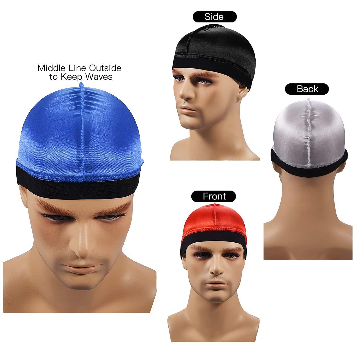 Selalu 4Pcs Wave Cap, Silk Stocking Wave Caps for 360 Waves, Good  Compression Over Silky Durag for Men&Women, Large Size Stain Caps Suitable  for Adult