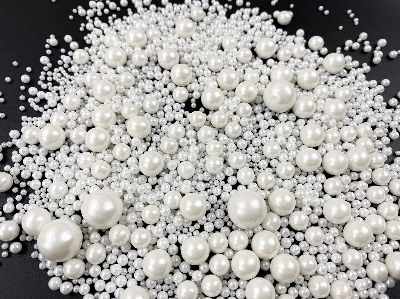 Edible Pearl Sugar Sprinkles White Candy 120g/ 4.2oz Baking Edible Cake  Decorations Cupcake Toppers Cookie Decorating Ice Cream Toppings  Celebrations Shaker Jar Wedding Shower Party Chirstmas Supplies A white