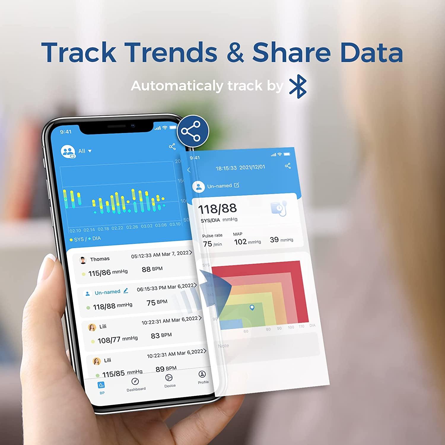 Checkme BP2 Bluetooth Blood Pressure Monitor + EKG Monitor Wireless Upper Arm BP Machine with