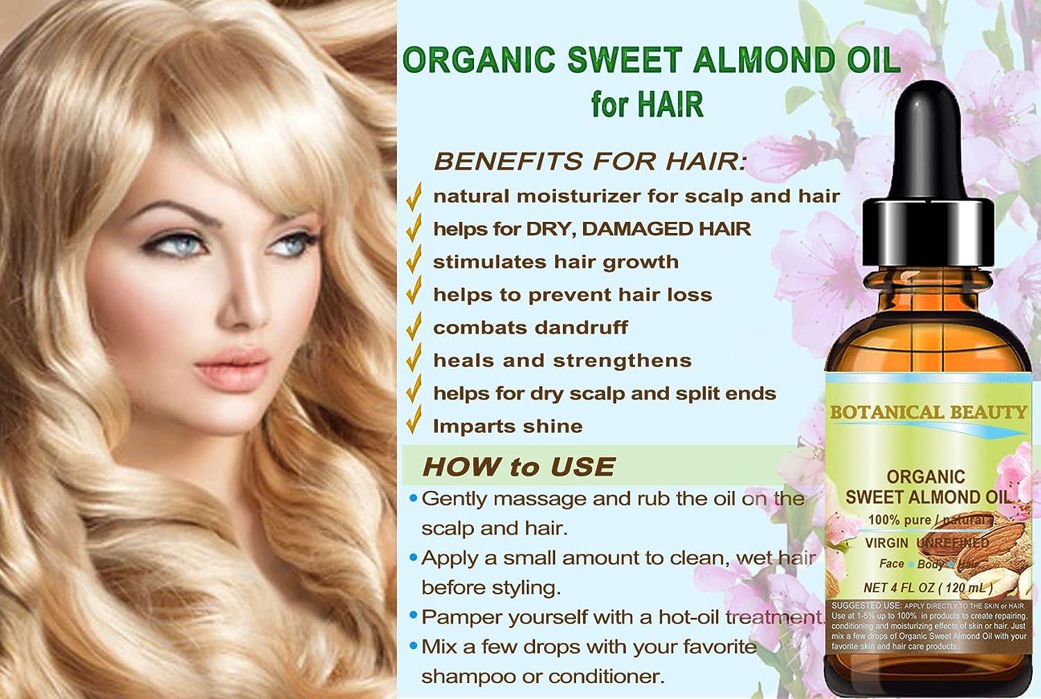 Botanical Beauty ORGANIC SWEET ALMOND OIL 100 Pure/Virgin/Unrefined Cold Pressed Carrier Oil. 2