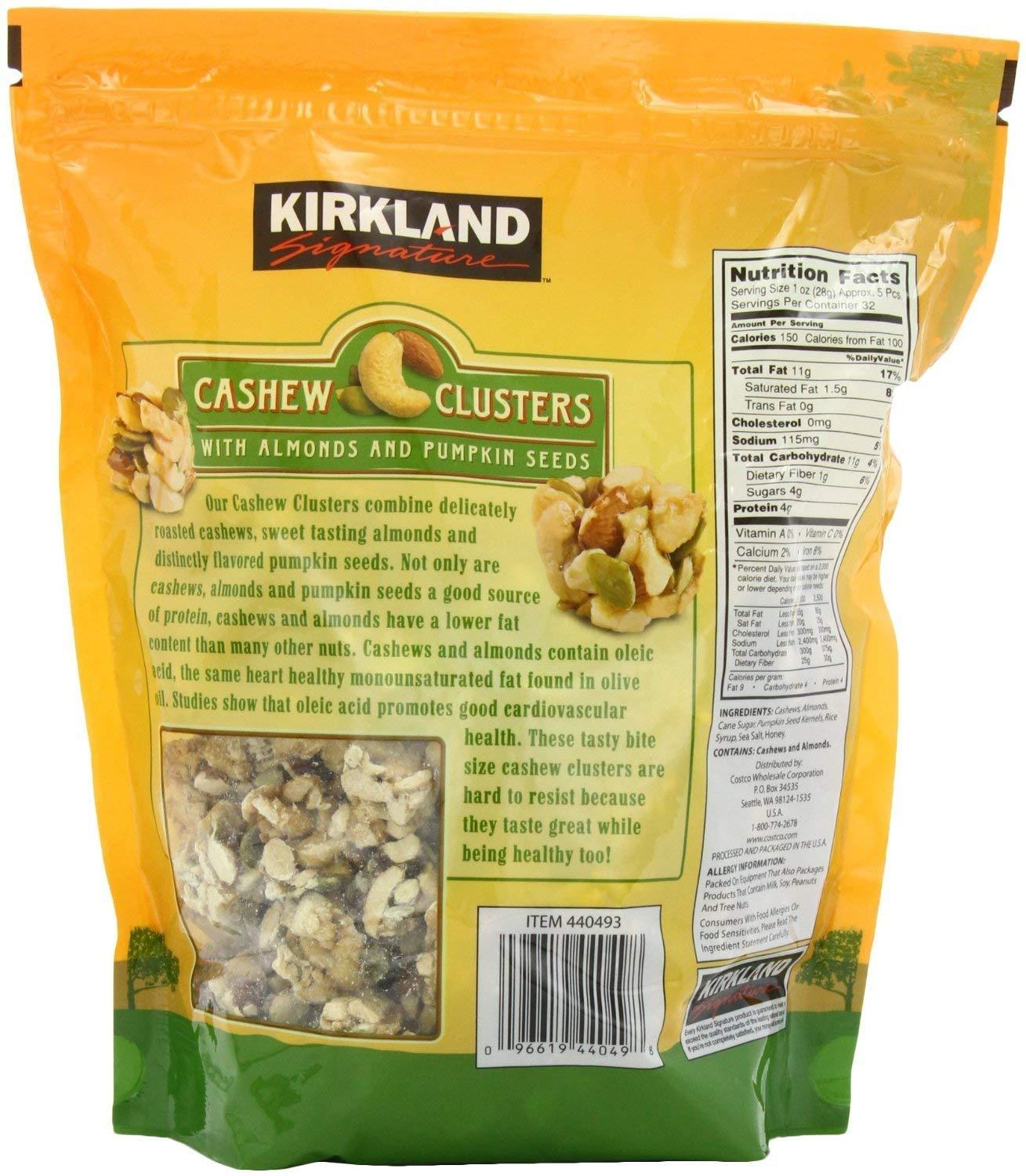 Kirkland Signature Cashew Clusters 907g (2 lb) Pack of 1 Premium