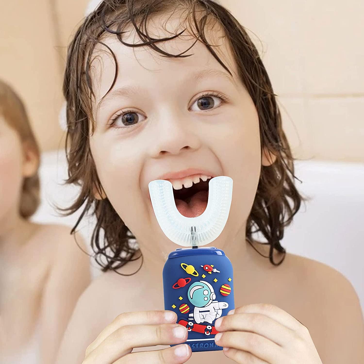 Kids Electric Toothbrushes, 5 Modes Wireless Charging Kids U Shaped