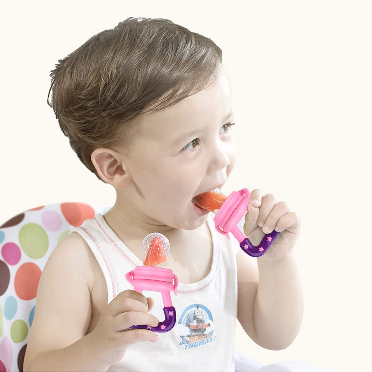 3 Pack Baby Food Feeder Fruit Food Silicone Nipple Teething Toy
