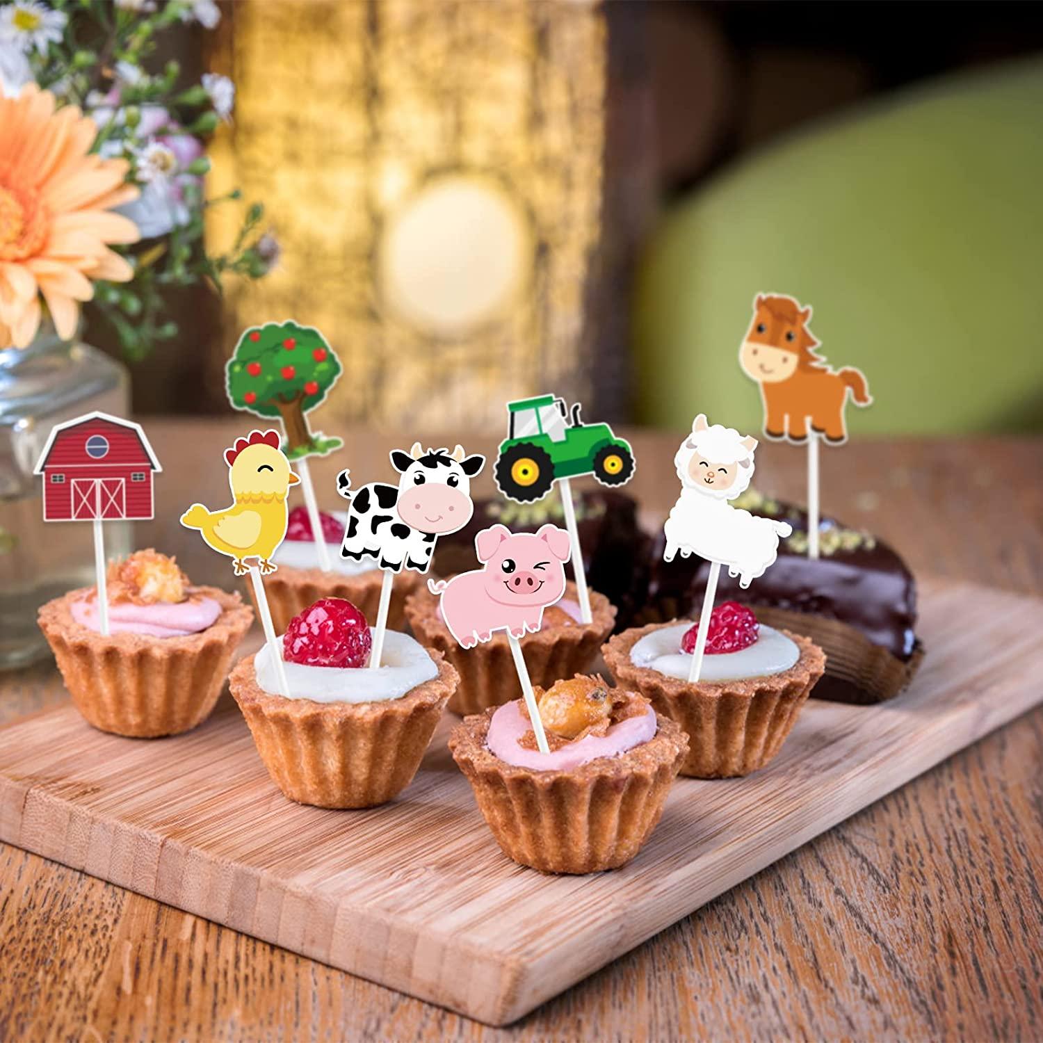 Cupcake-topper, 36 Stuks, Dieren, Decoratie Voor Verjaardag Bevat 1 Happy Birthday Banner A 36