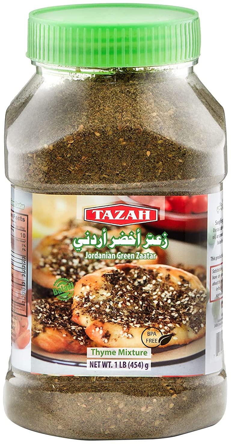 Tazah Zaatar 16oz Jordanian Zatar Spice Blend Thyme Mixture Green