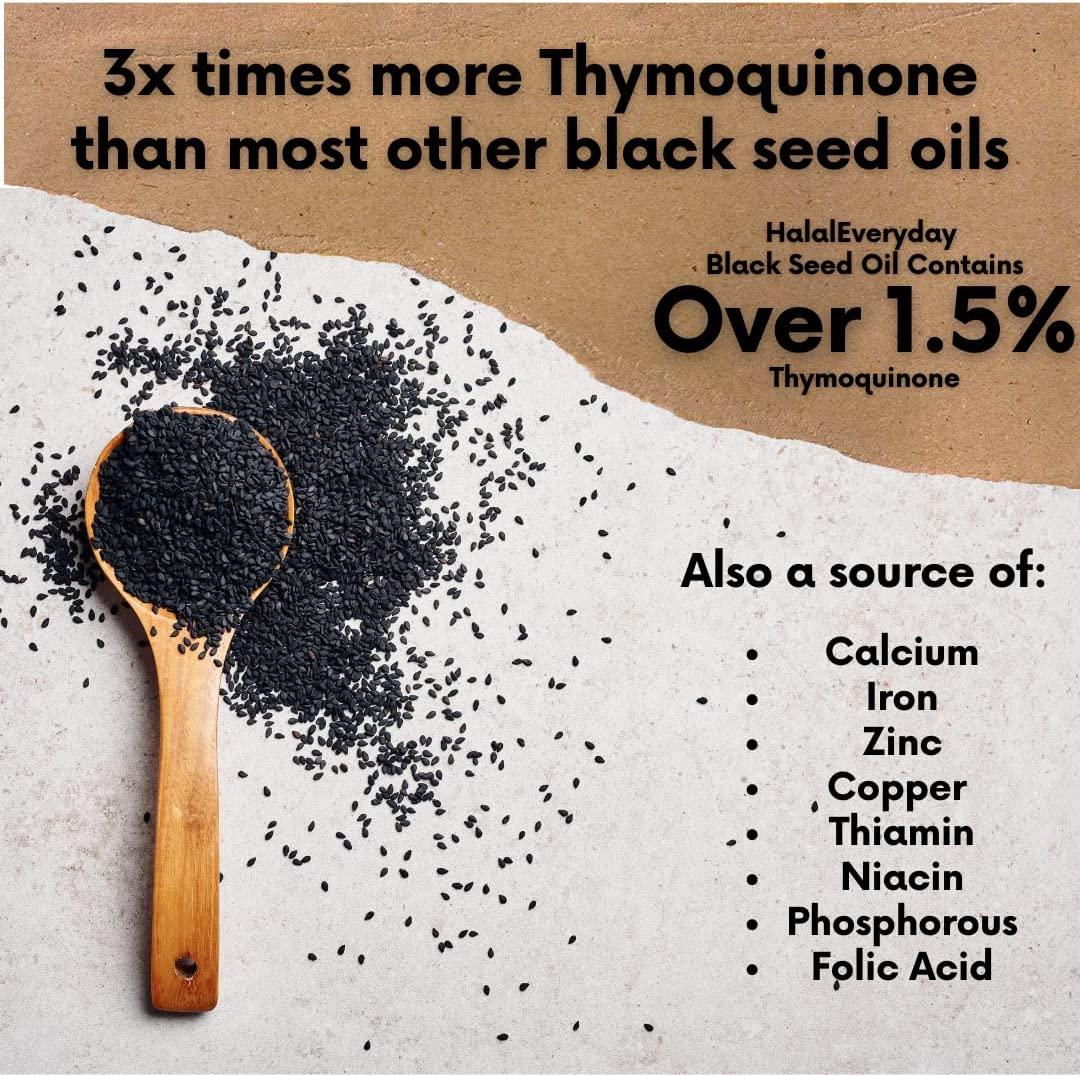 Organic Black Seed Oil USDA Certified, Cold Pressed Glass Bottle 16oz