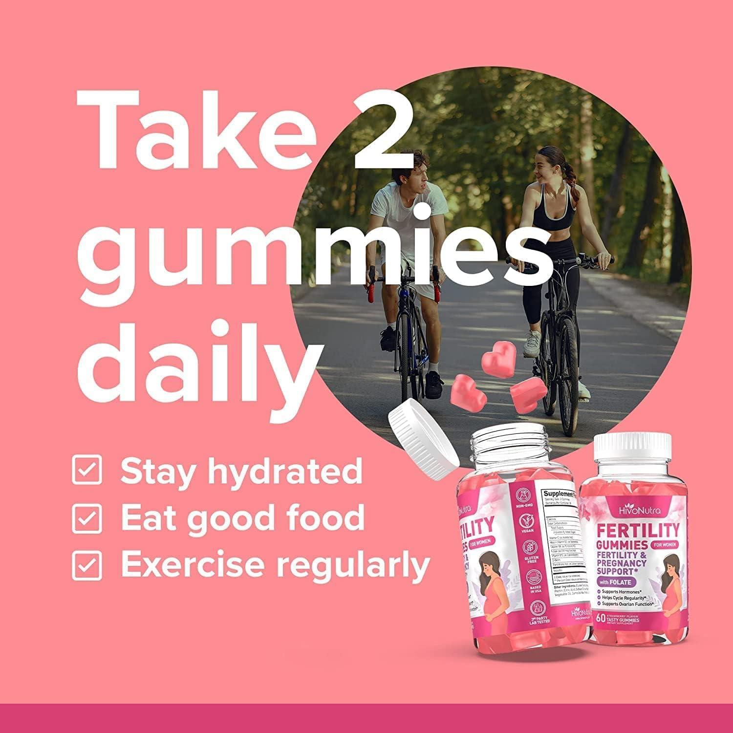 HivoNutra Fertility Gummies for Women Prenatal Vitamin with